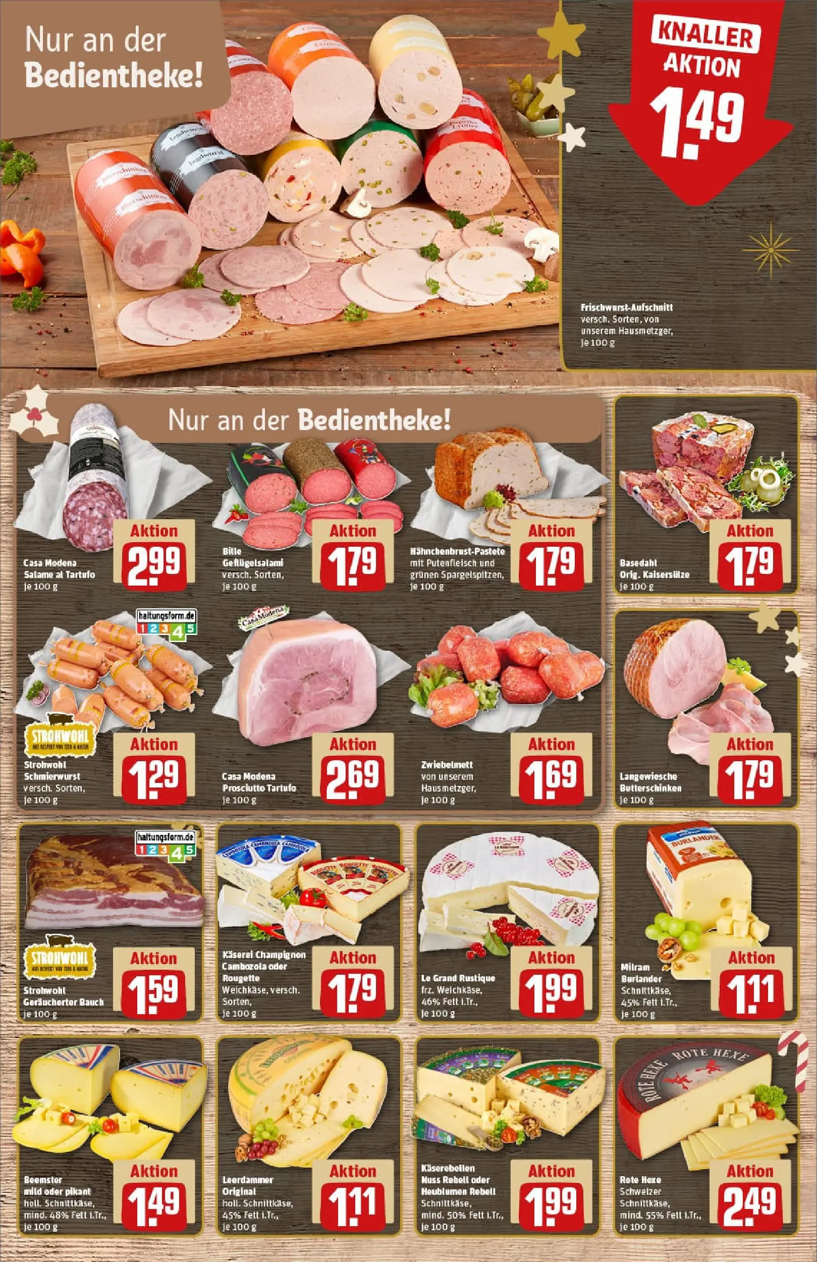 REWE Prospekt ab 15.12.2025 zum Blättern » Angebote | Seite: 9 | Produkte: Butter, Leerdammer, Milram, Salami