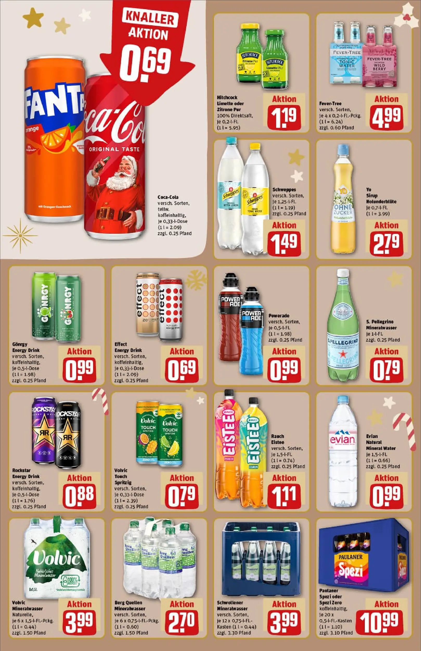 REWE Prospekt ab 15.12.2025 zum Blättern » Angebote | Seite: 16 | Produkte: Paulaner spezi, Rockstar, Volvic touch, Paulaner