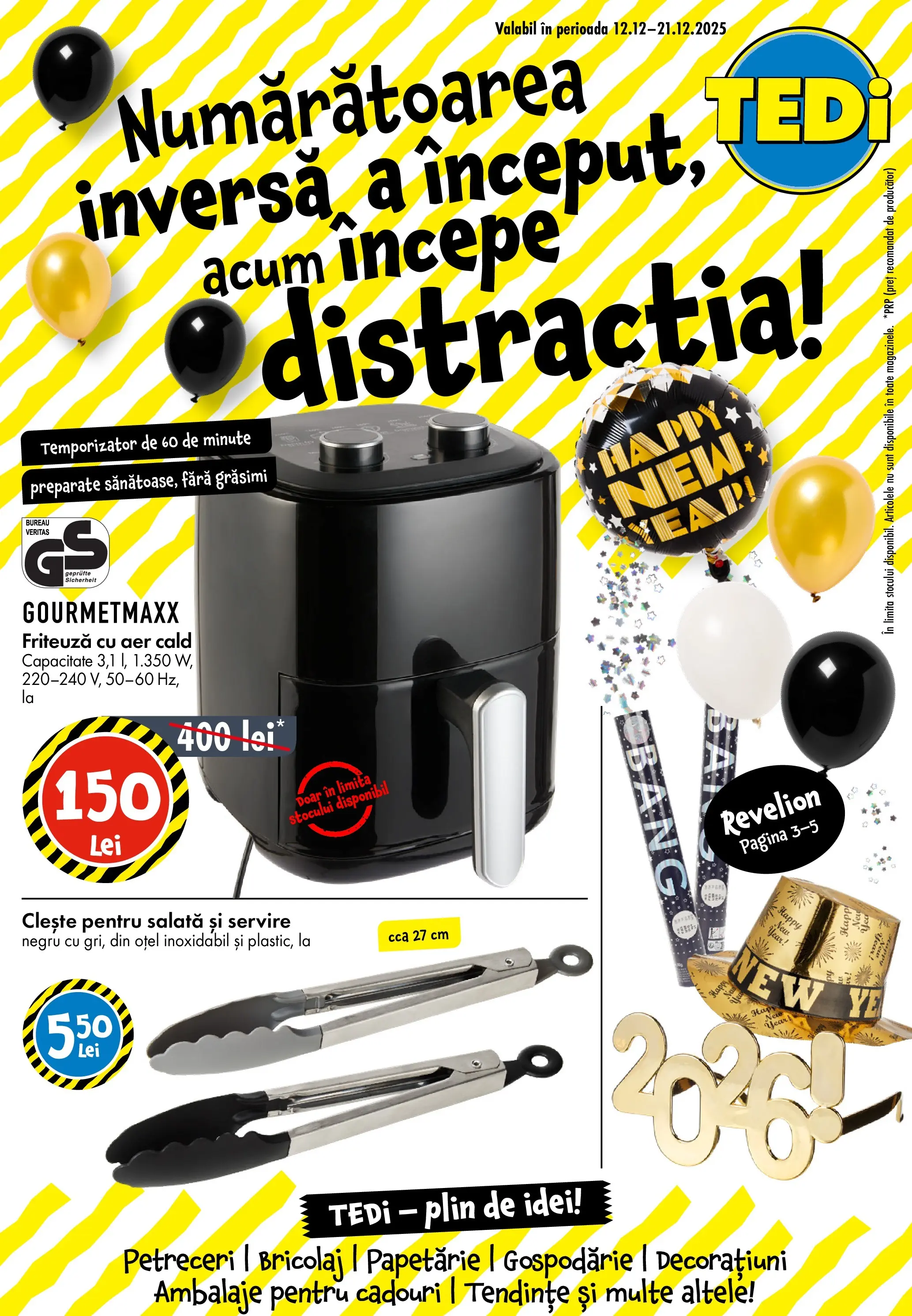 Catalog TEDi - Oferta 12.12.2025 - 21.12.2025 | Pagină: 1 | Produse: Ginseng, Clește, Friteuză, Salată