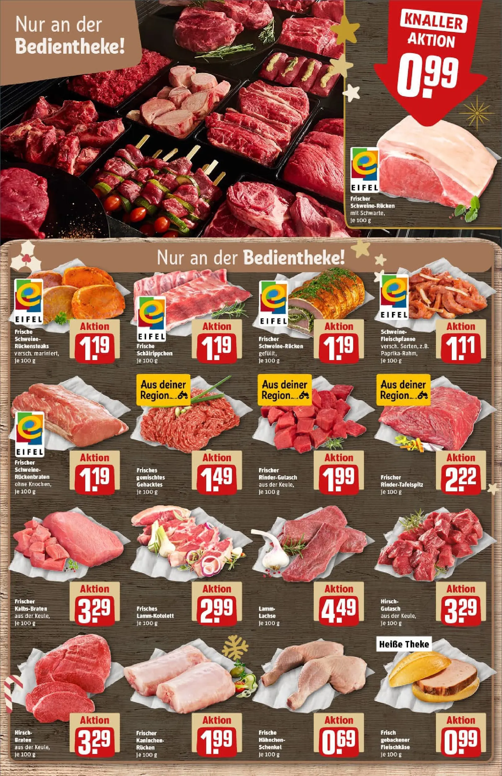 REWE Prospekt ab 15.12.2025 zum Blättern » Angebote | Seite: 8 | Produkte: Theke, Kaninchen, Gulasch, Schweinerucken