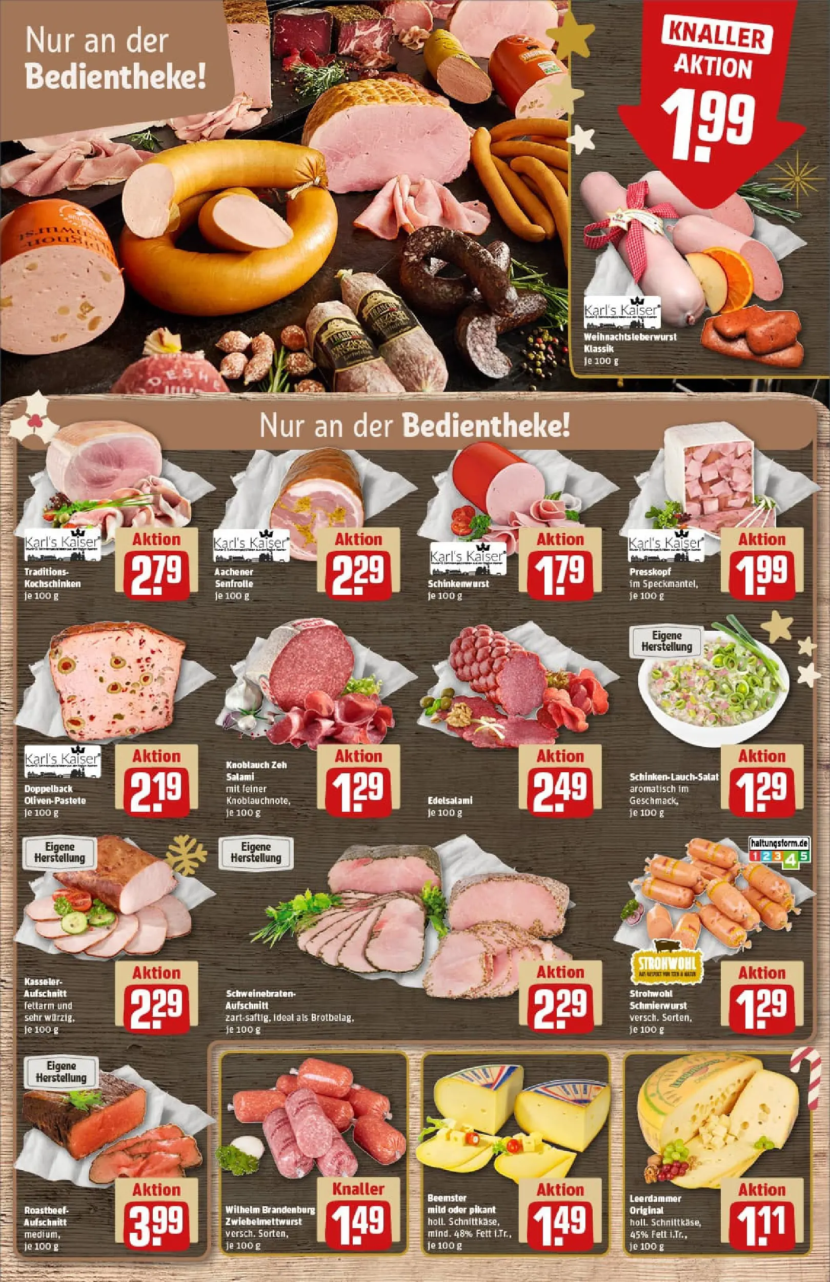 REWE Prospekt ab 15.12.2025 zum Blättern » Angebote | Seite: 9 | Produkte: Leerdammer, Knoblauch, Salami