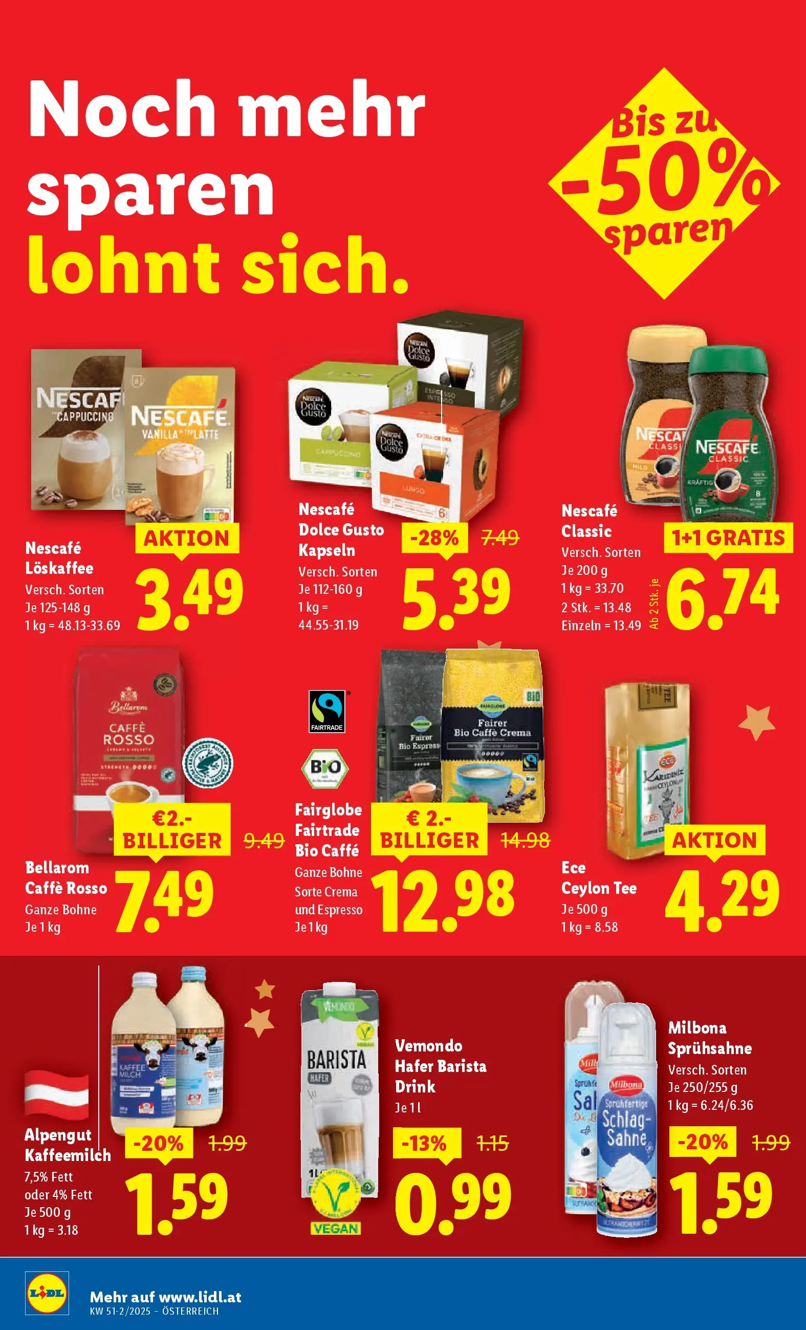 Lidl - Lidl: Flugblatt in deiner Nähe ab 17.12.2025 - Angebote ab donnerstag | Seite: 16 | Produkte: Sahne, Milch, Kaffee, Tee