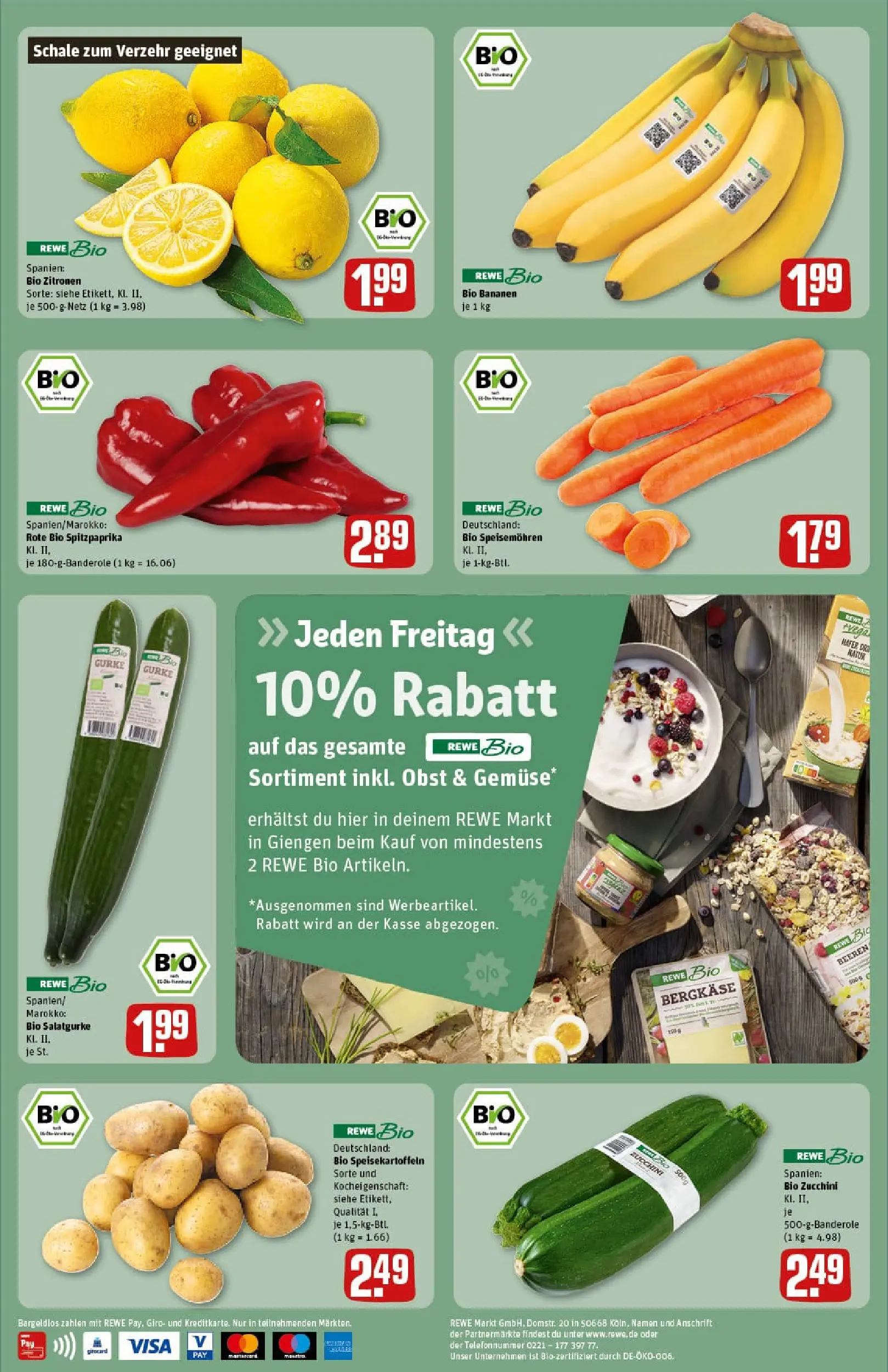 REWE Prospekt ab 15.12.2025 zum Blättern » Angebote | Seite: 2 | Produkte: Bananen, Obst, Zucchini, Zitronen