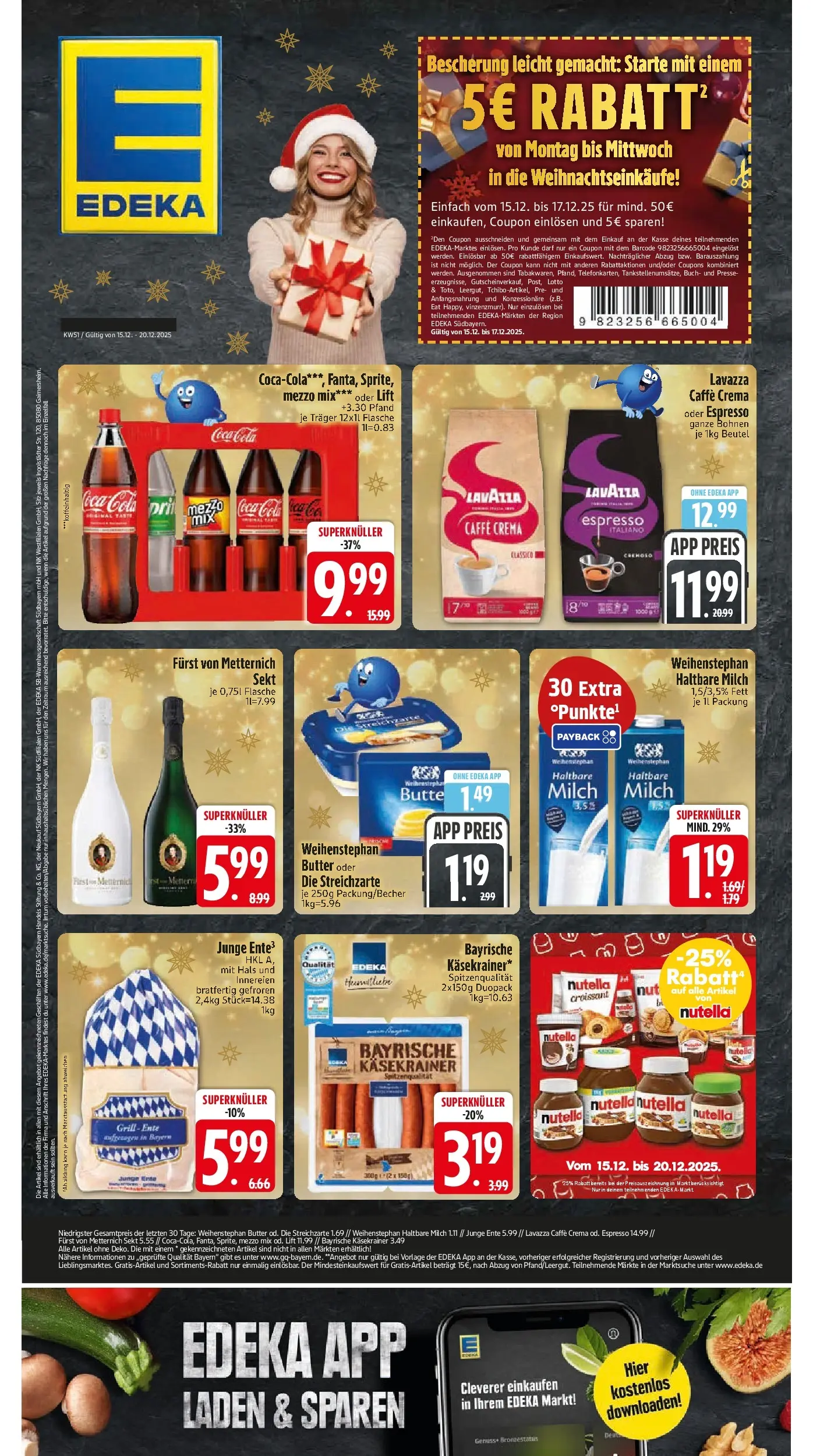 Edeka prospekt München	 (ab 15.12.2025) » Angebote Online | Seite: 1 | Produkte: Mezzo mix, Milch, Haltbare milch, Ente