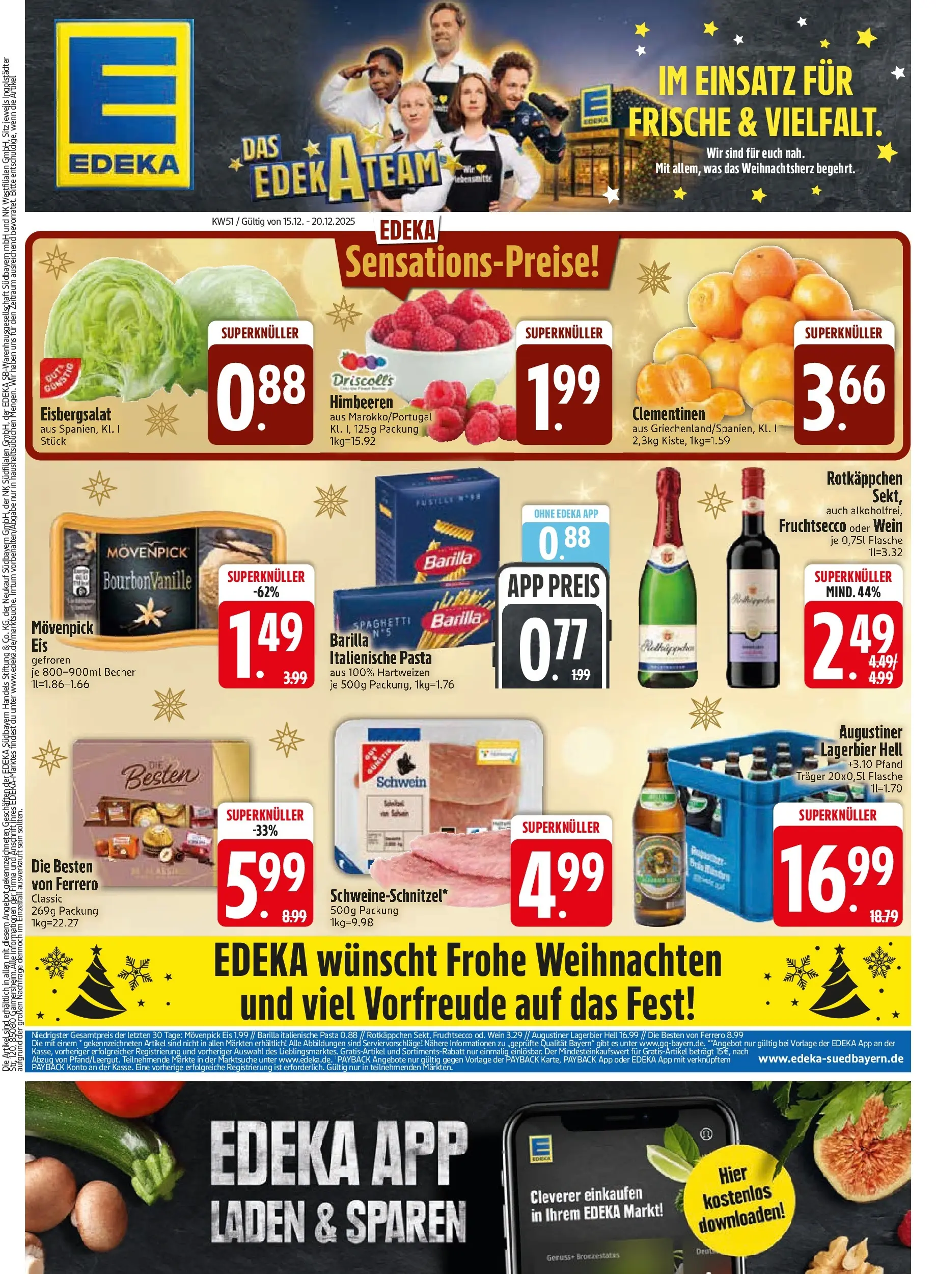 Edeka prospekt München	 (ab 15.12.2025) » Angebote Online | Seite: 3 | Produkte: Eisbergsalat, Movenpick eis, Pasta, Eis
