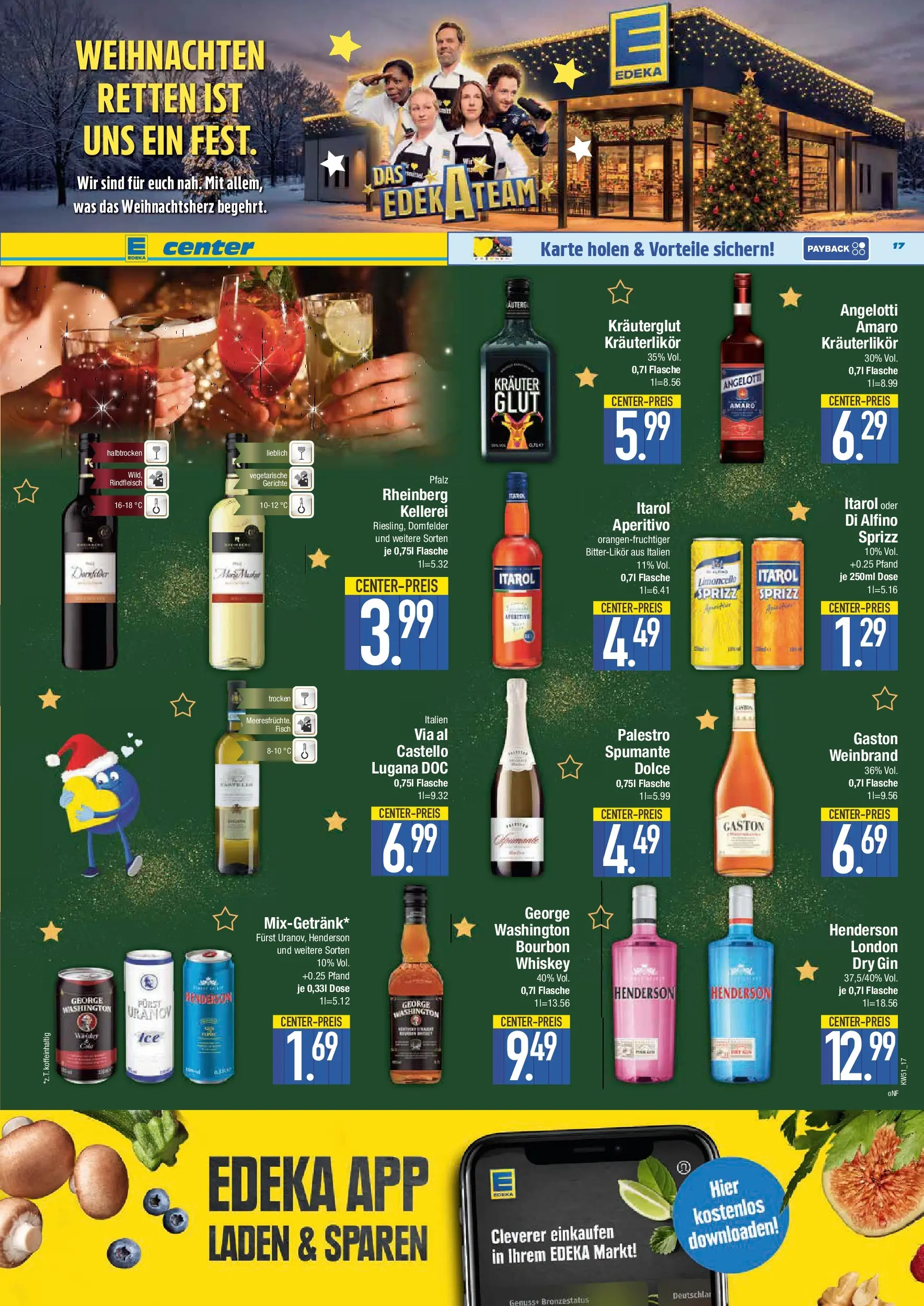Edeka prospekt Traunstein	 (ab 15.12.2025) » Angebote Online | Seite: 17 | Produkte: Fisch, Limoncello, Bourbon, Gin