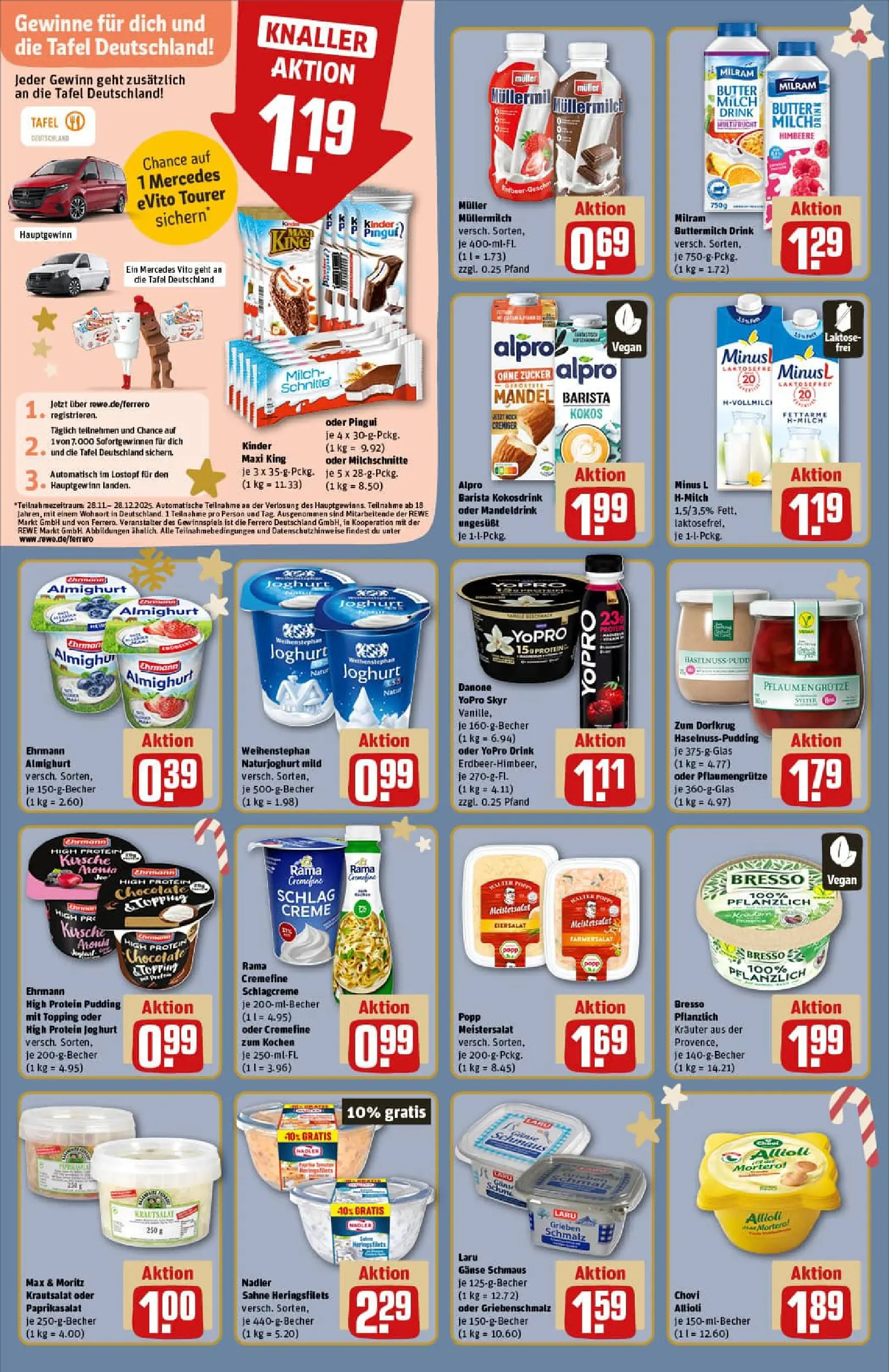 REWE Prospekt ab 15.12.2025 zum Blättern » Angebote | Seite: 10 | Produkte: Buttermilch, Milch, Pudding, Muller mullermilch