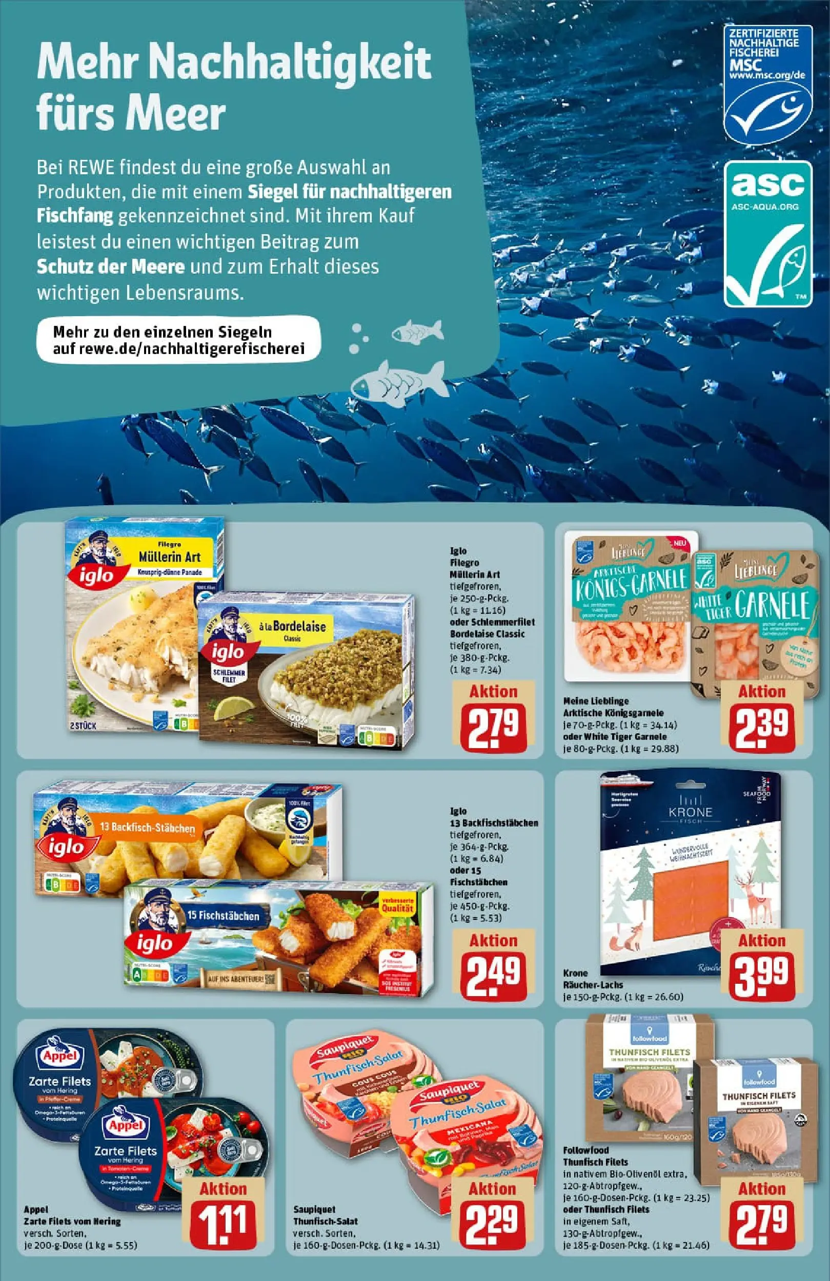 REWE Prospekt ab 15.12.2025 zum Blättern » Angebote | Seite: 25 | Produkte: Iglo, Fisch, Fischstabchen, Salat