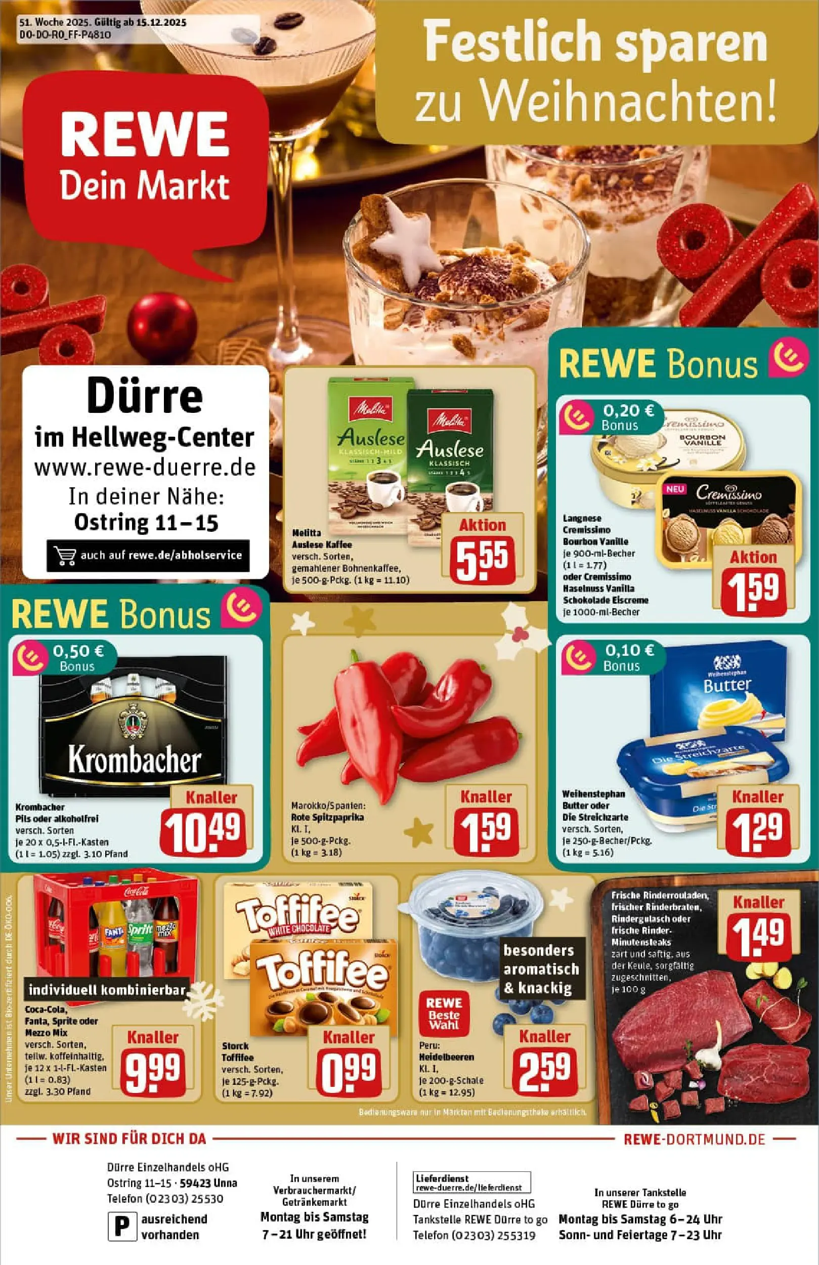 REWE Prospekt ab 15.12.2025 zum Blättern » Angebote | Seite: 1 | Produkte: Mezzo mix, Sprite, Oder mezzo mix, Uhr