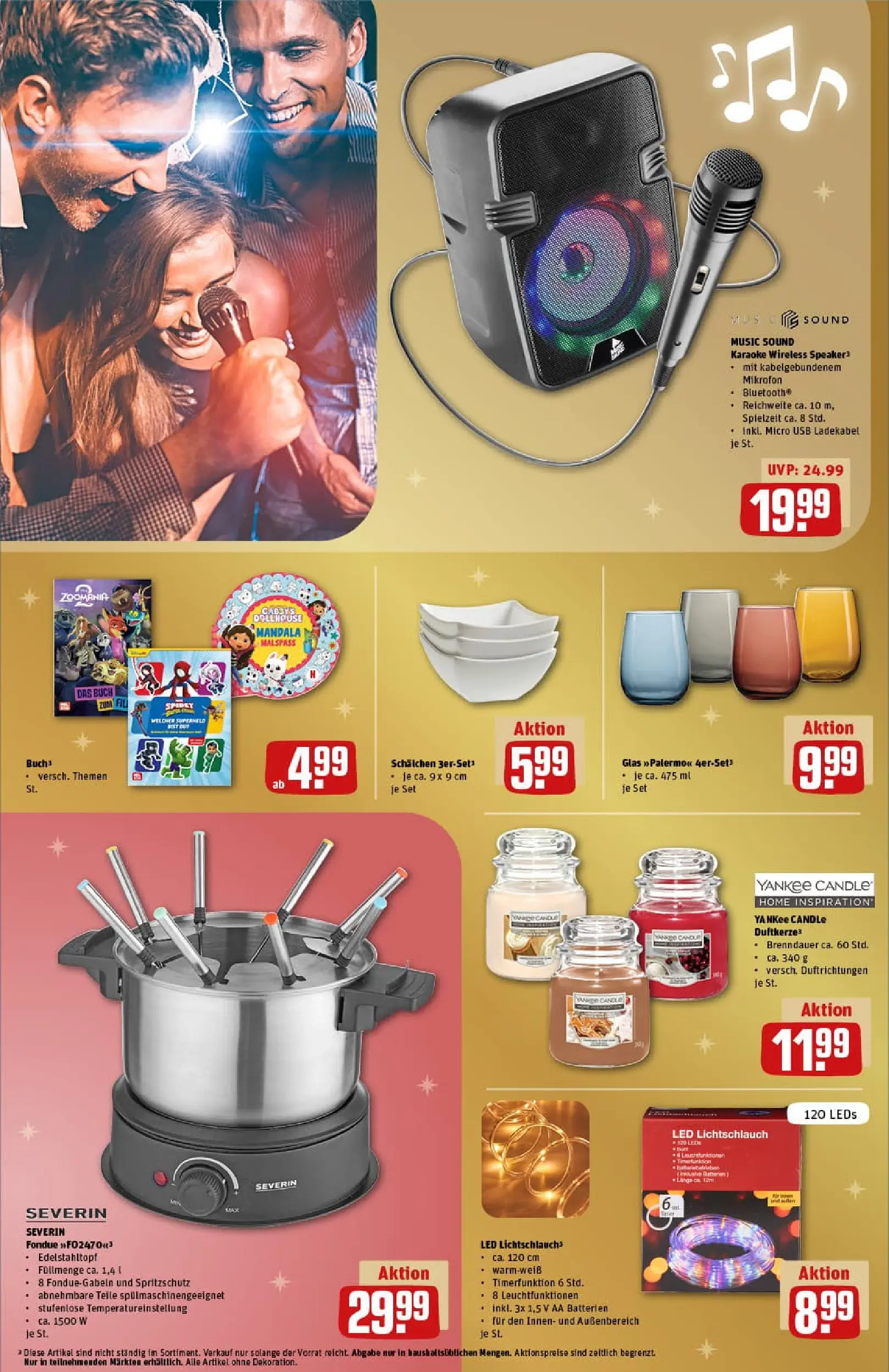 REWE Prospekt ab 15.12.2025 zum Blättern » Angebote | Seite: 36 | Produkte: Mikrofon, Batterien, Ladekabel, Fondue