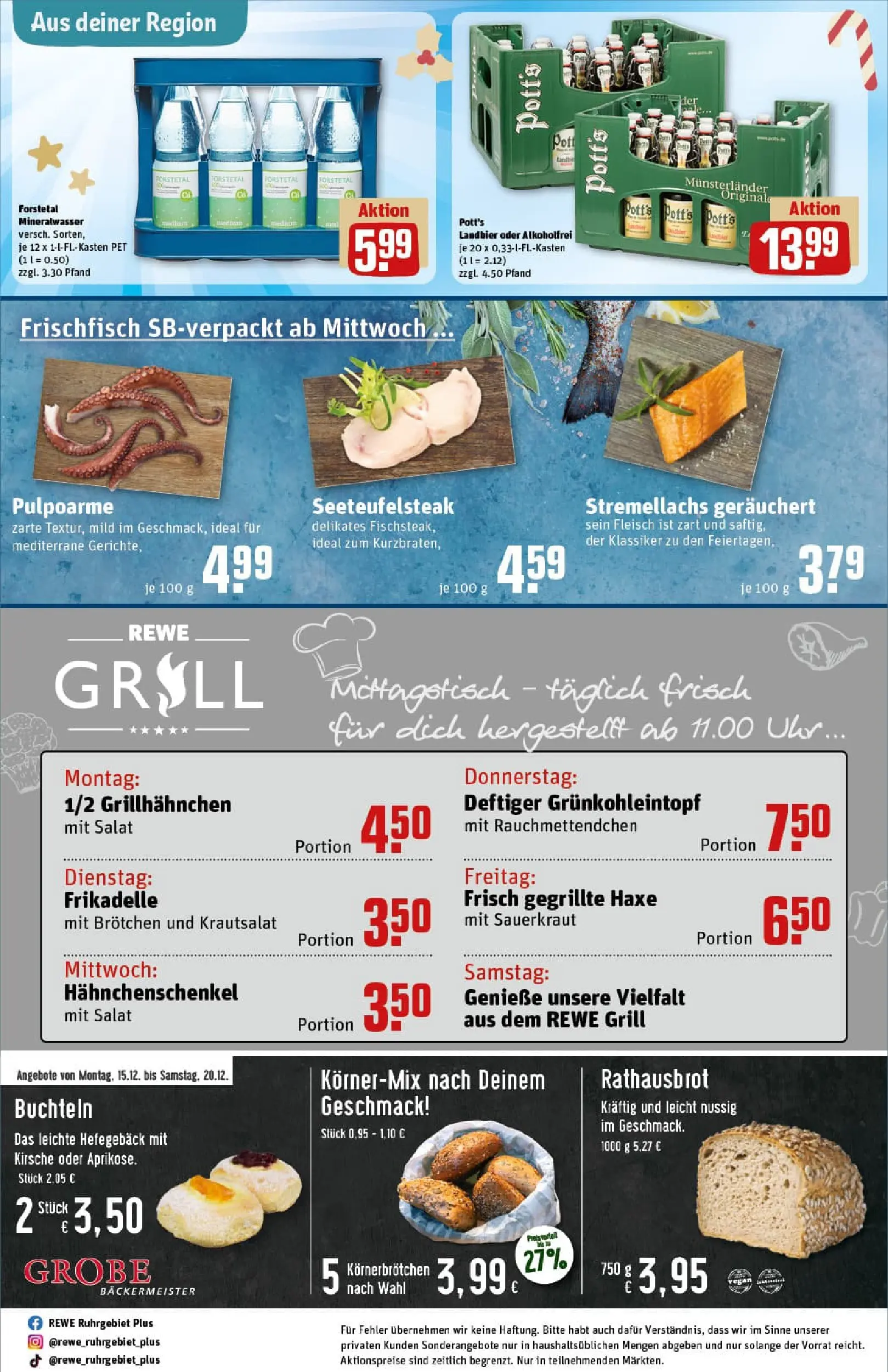 REWE Prospekt ab 15.12.2025 zum Blättern » Angebote | Seite: 28 | Produkte: Mineralwasser, Steak, Fleisch, Uhr