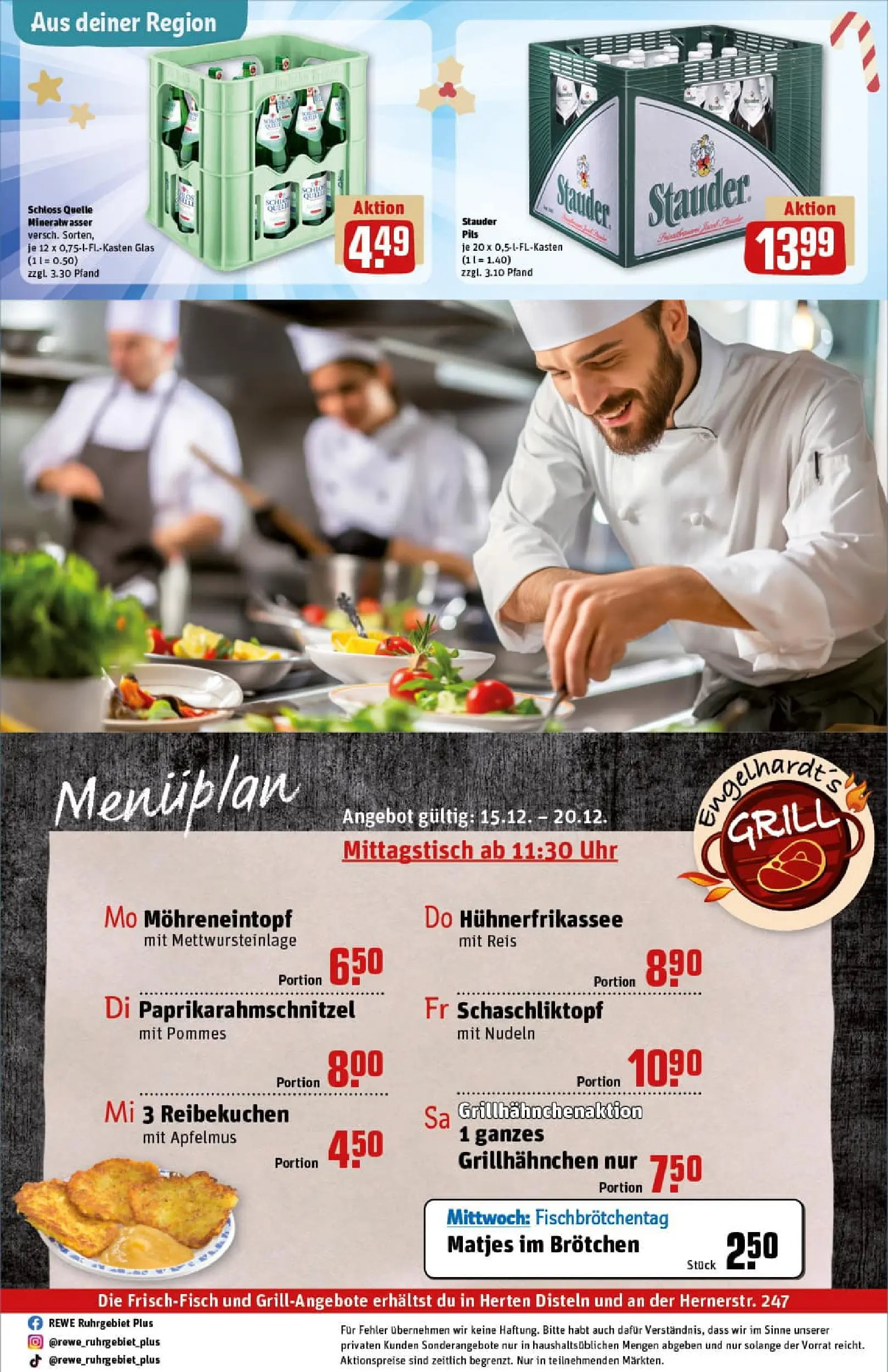 REWE Prospekt ab 15.12.2025 zum Blättern » Angebote | Seite: 28 | Produkte: Grill, Mineralwasser, Paprika, Nudeln