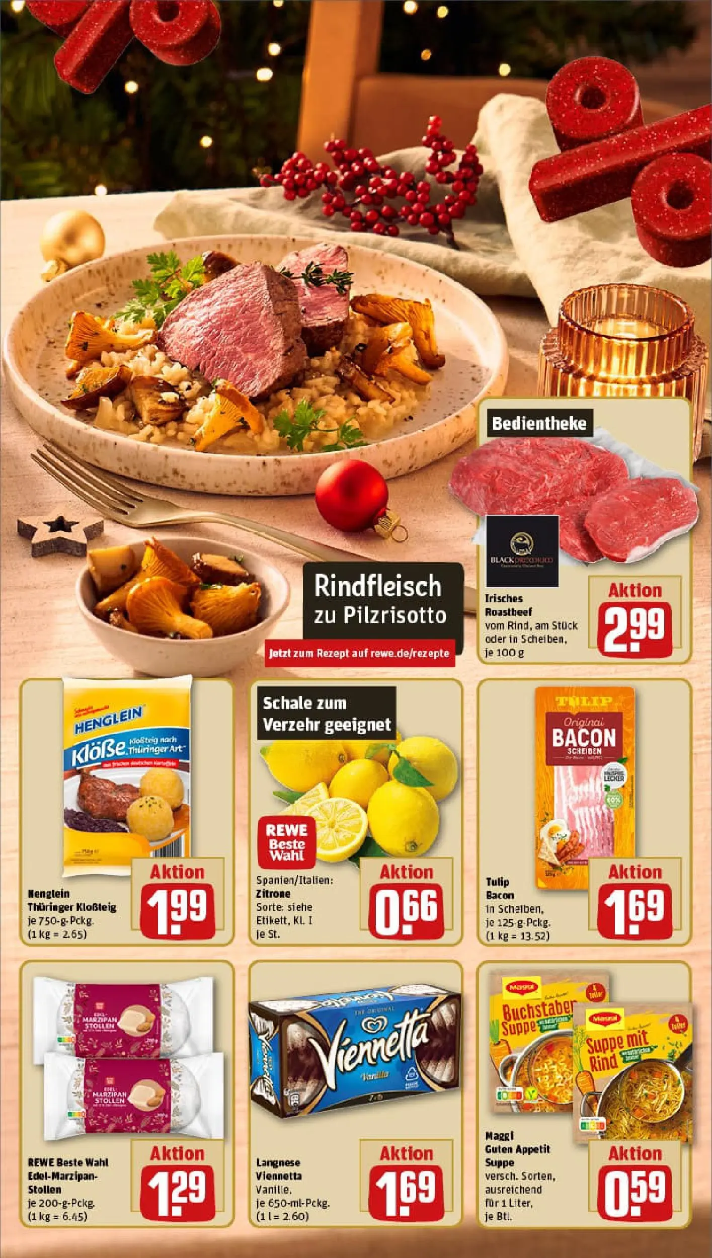REWE Prospekt ab 15.12.2025 zum Blättern » Angebote | Seite: 3 | Produkte: Langnese, Roastbeef, Zitrone, Rindfleisch
