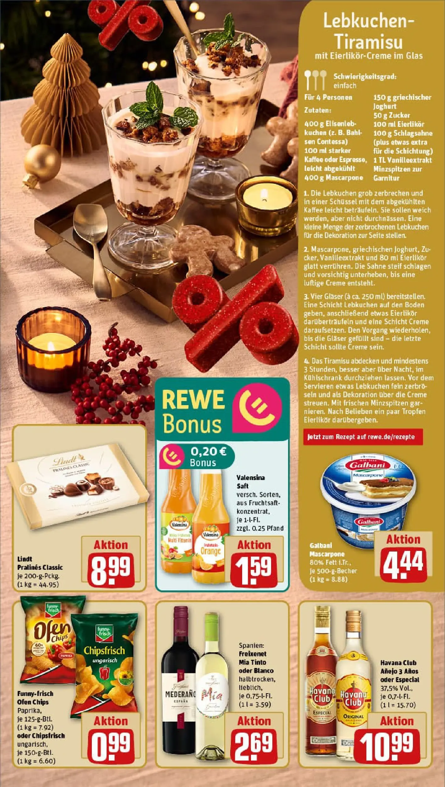 REWE Prospekt ab 15.12.2025 zum Blättern » Angebote | Seite: 5 | Produkte: Mascarpone, Creme, Saft, Kuchen