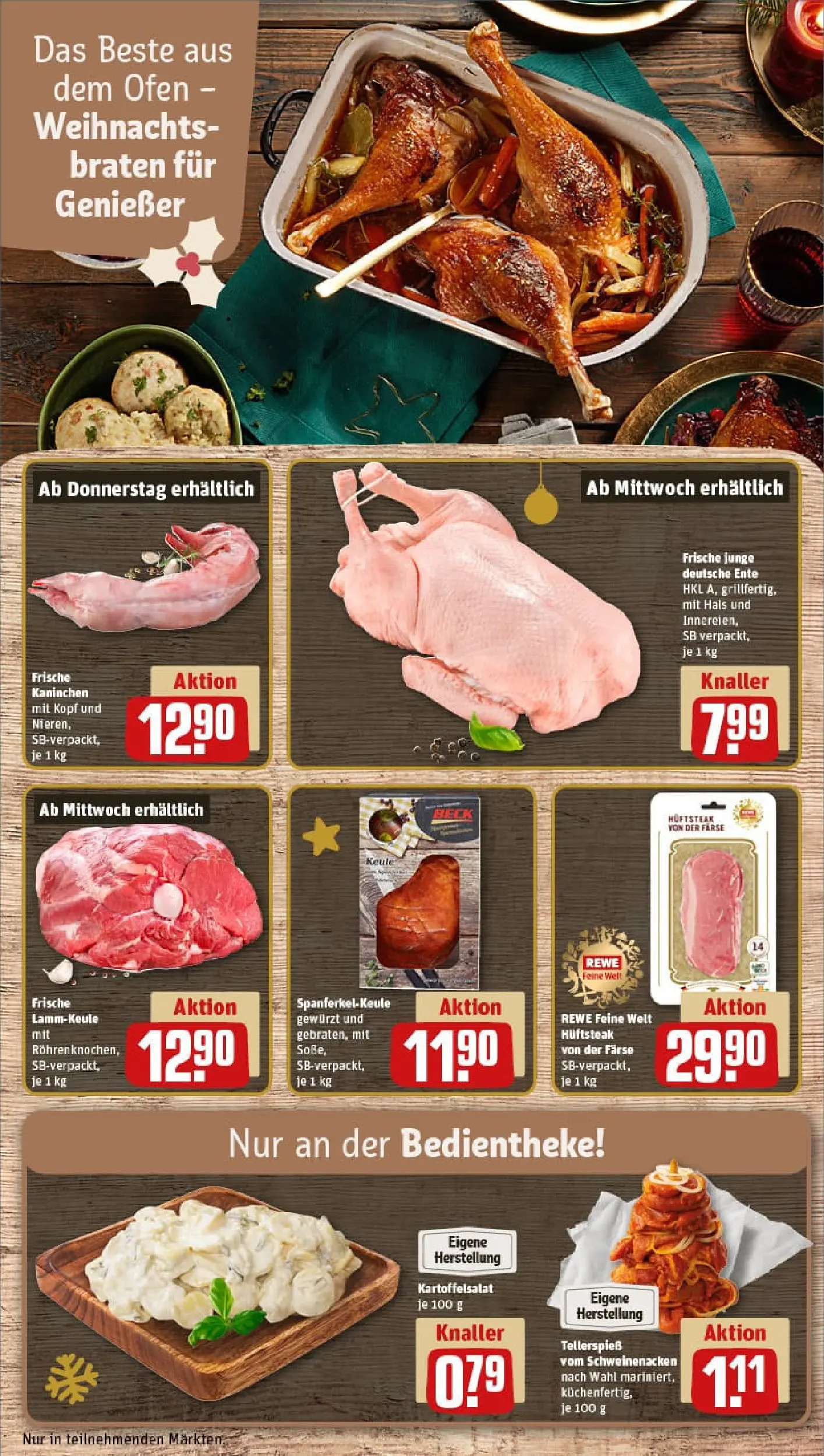 REWE Prospekt ab 15.12.2025 zum Blättern » Angebote | Seite: 12 | Produkte: Ofen, Lammkeule, Kaninchen, Steak