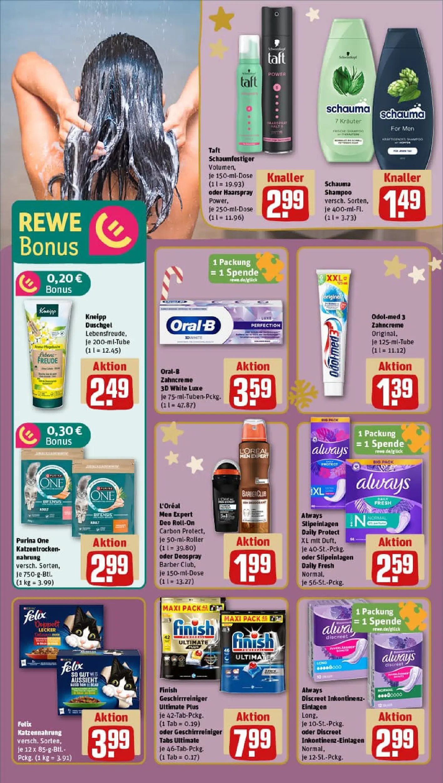 REWE Prospekt ab 15.12.2025 zum Blättern » Angebote | Seite: 22 | Produkte: Shampoo, Haarspray, Duschgel, Deo Roll-On