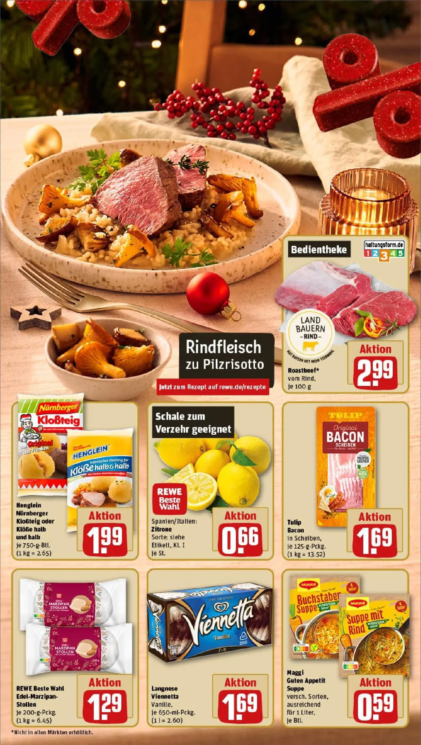 REWE Prospekt ab 15.12.2025 zum Blättern » Angebote | Seite: 3 | Produkte: Langnese, Maggi, Roastbeef, Zitrone
