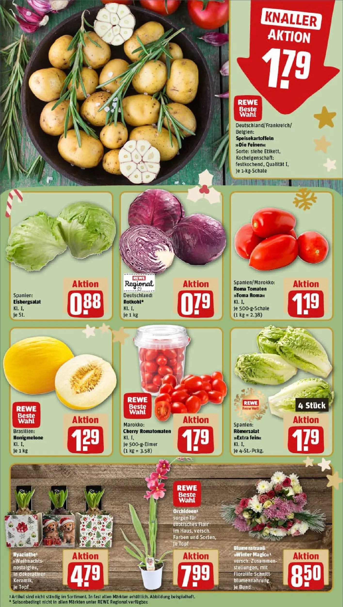 REWE Prospekt ab 15.12.2025 zum Blättern » Angebote | Seite: 9 | Produkte: Tomaten, Eisbergsalat, Honigmelone