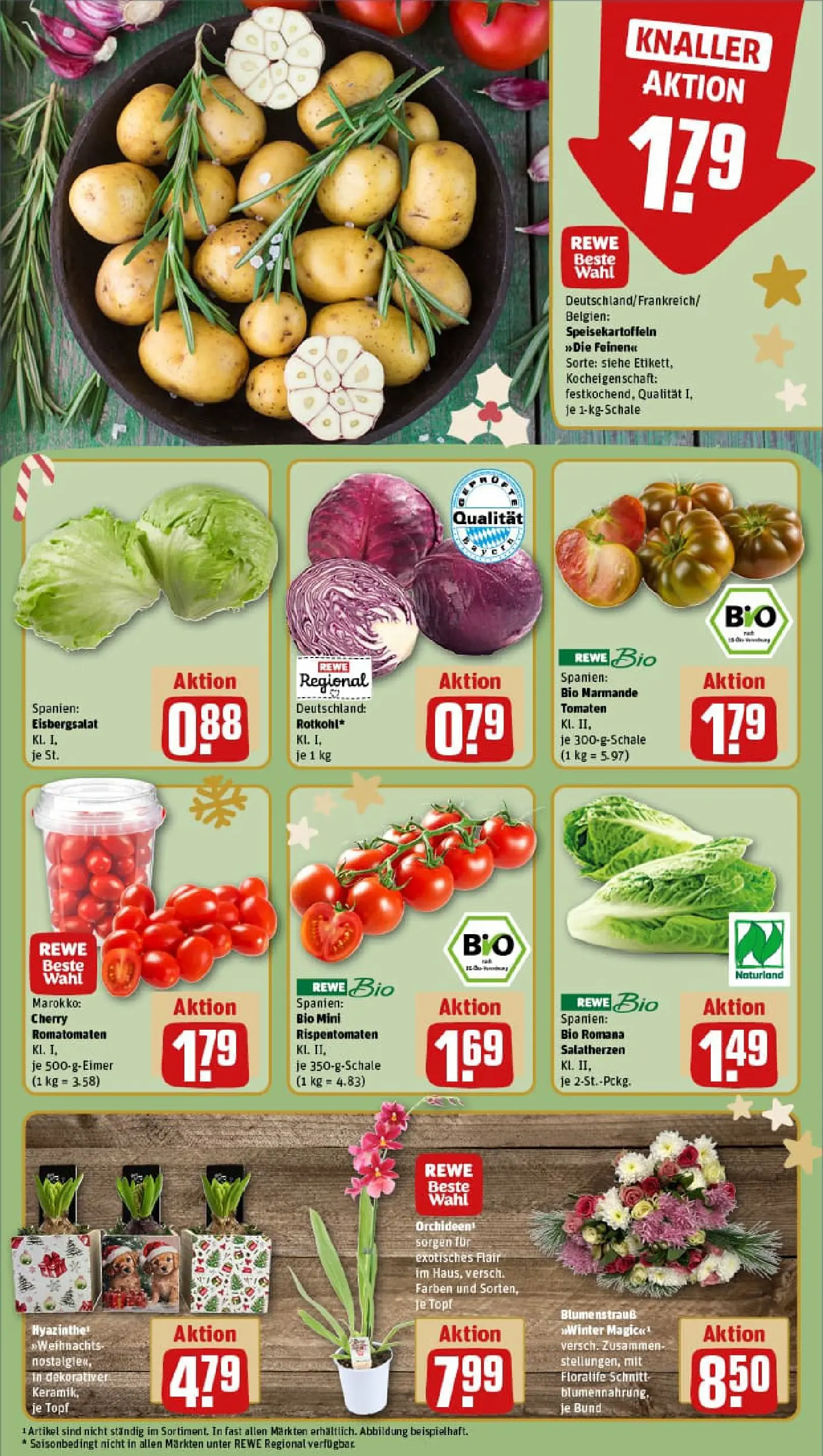 REWE Prospekt ab 15.12.2025 zum Blättern » Angebote | Seite: 9 | Produkte: Tomaten, Eisbergsalat