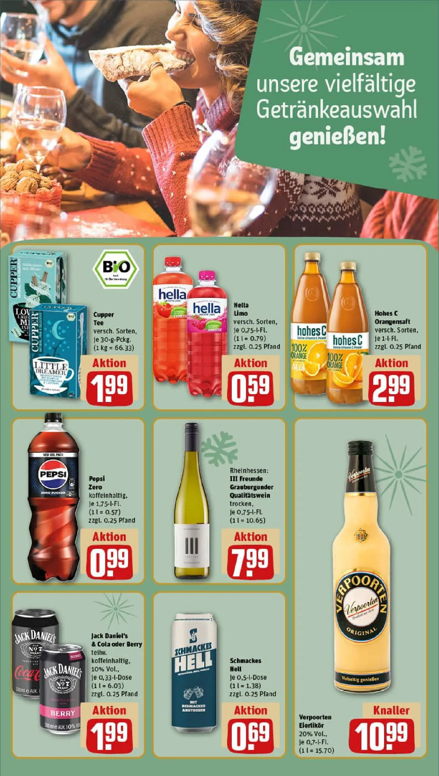 REWE Prospekt ab 15.12.2025 zum Blättern » Angebote | Seite: 15 | Produkte: Jack Daniel's, Orangensaft, Hella, Tee