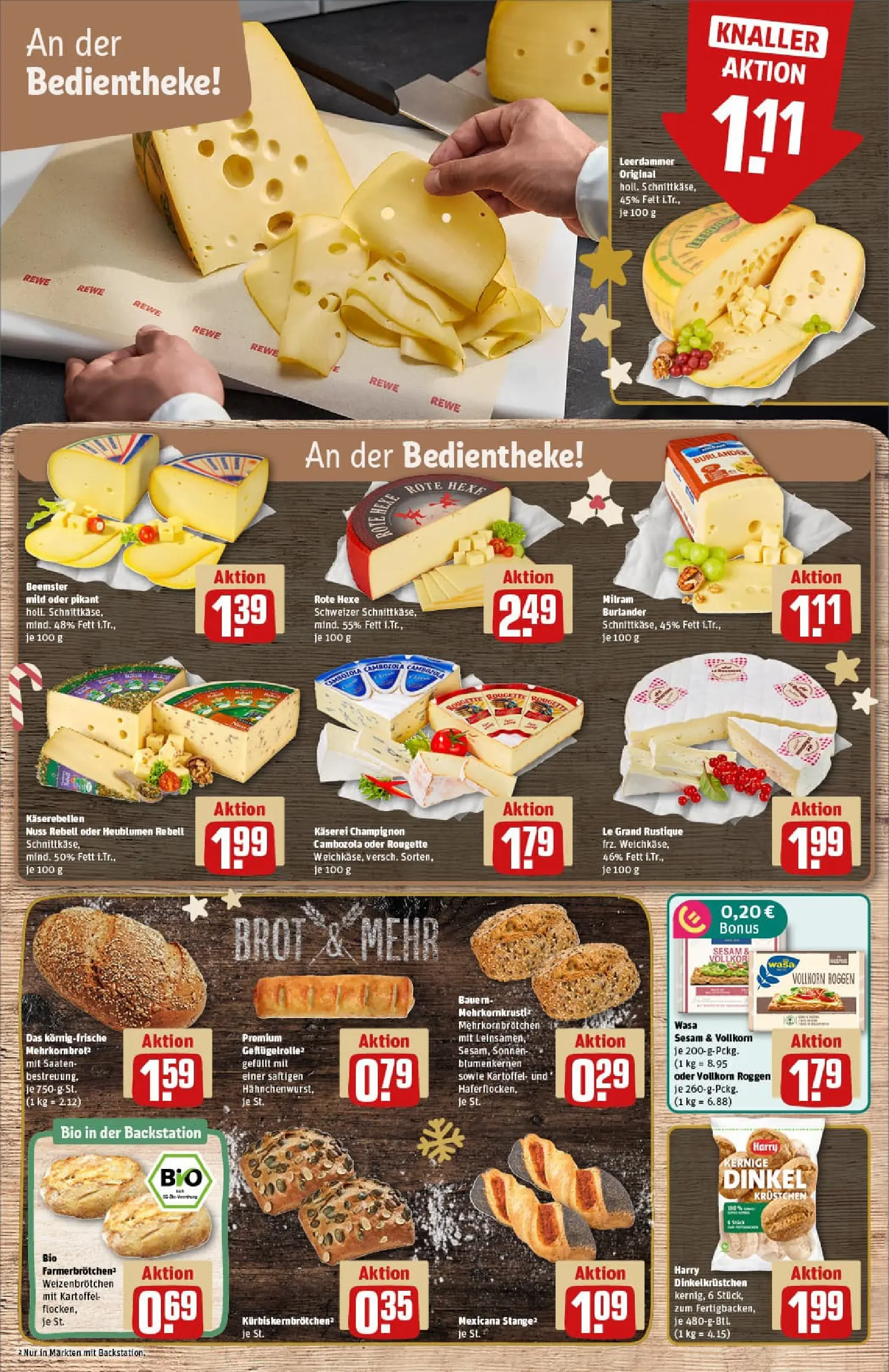 REWE Prospekt ab 15.12.2025 zum Blättern » Angebote | Seite: 13 | Produkte: Leerdammer, Milram, Brot