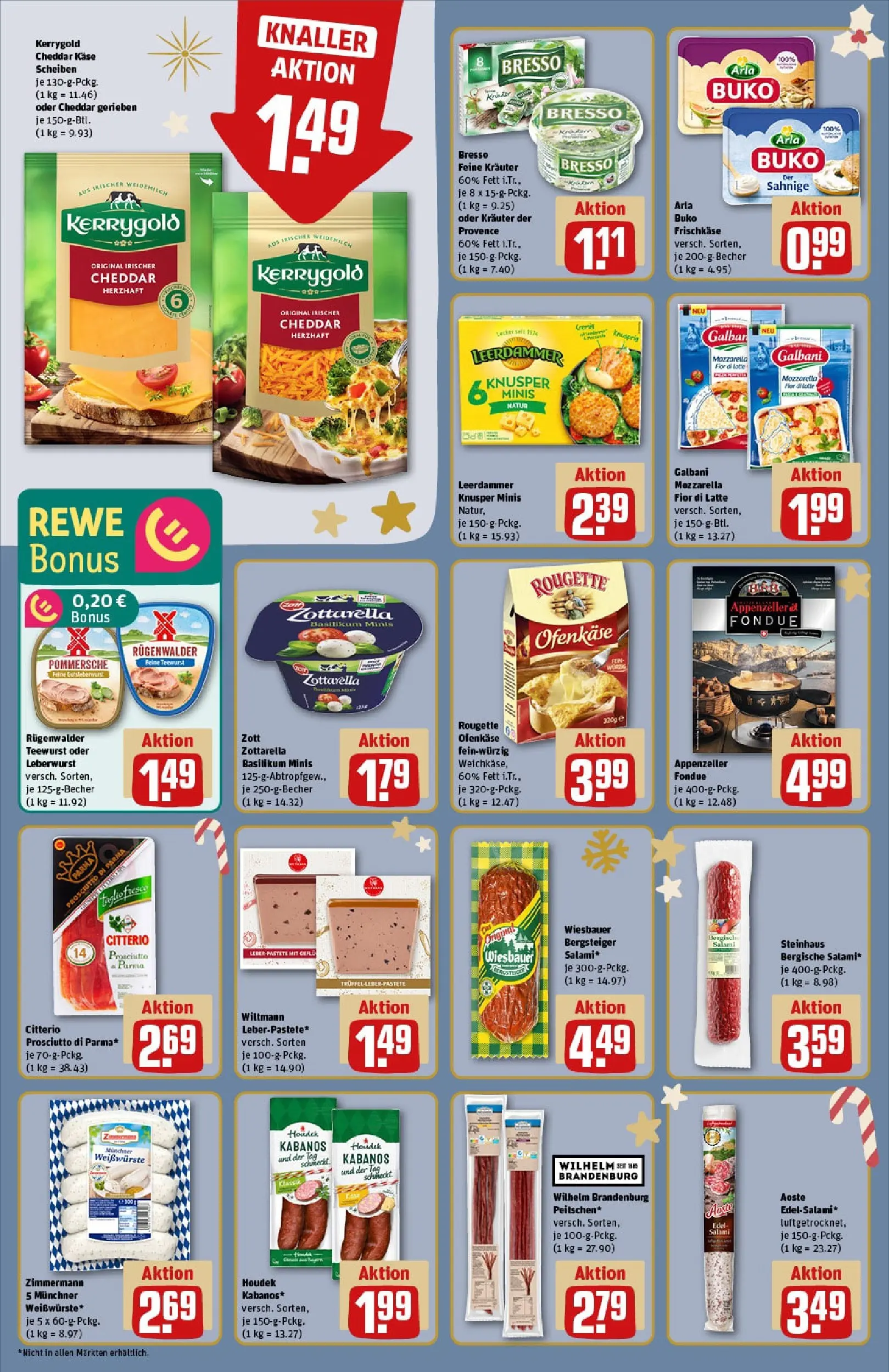 REWE Prospekt ab 15.12.2025 zum Blättern » Angebote | Seite: 14 | Produkte: Käse, Leerdammer, Arla buko, Fondue