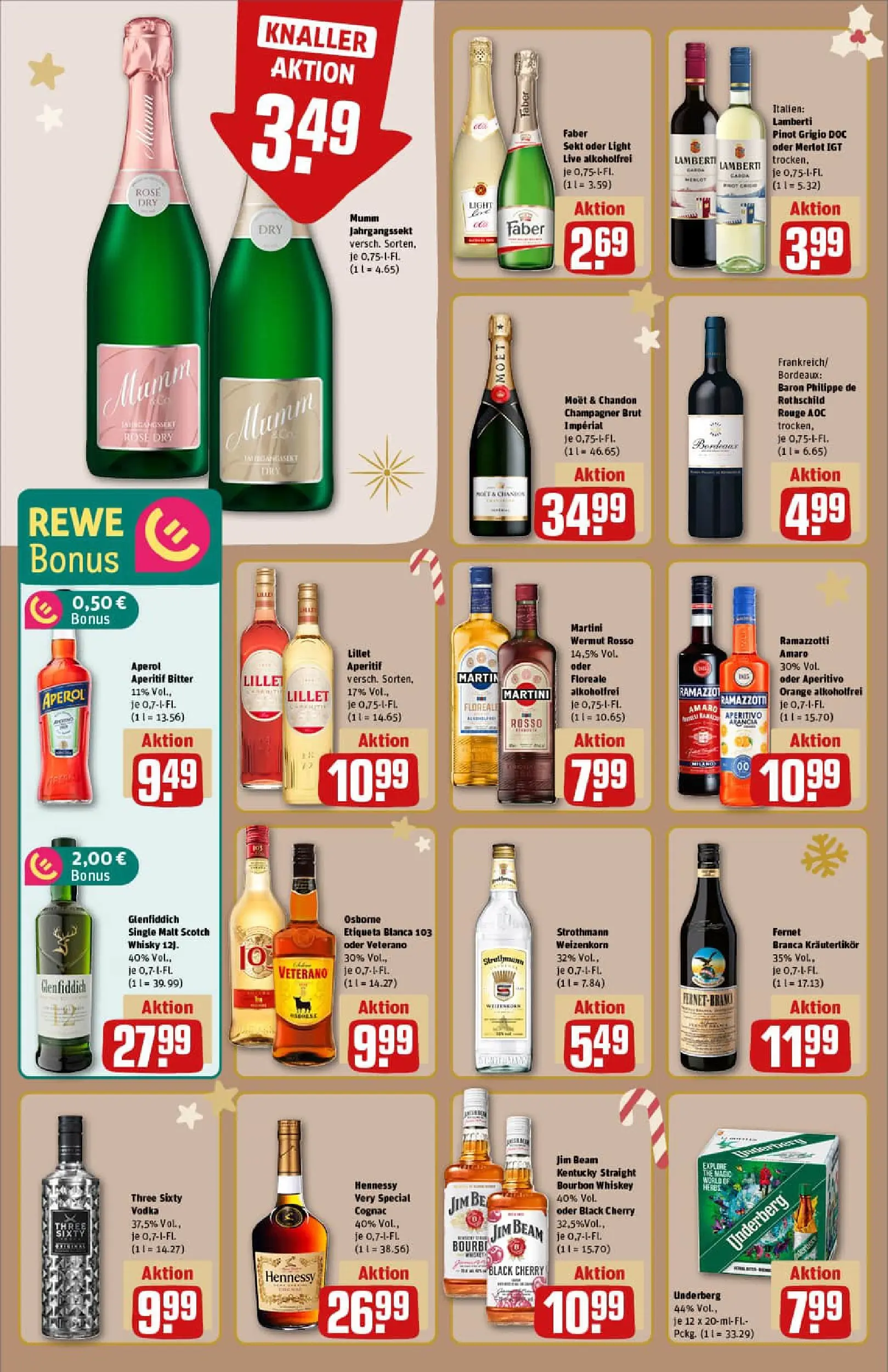 REWE Prospekt ab 15.12.2025 zum Blättern » Angebote | Seite: 20 | Produkte: Martini, Osborne, Bourbon, Fernet branca