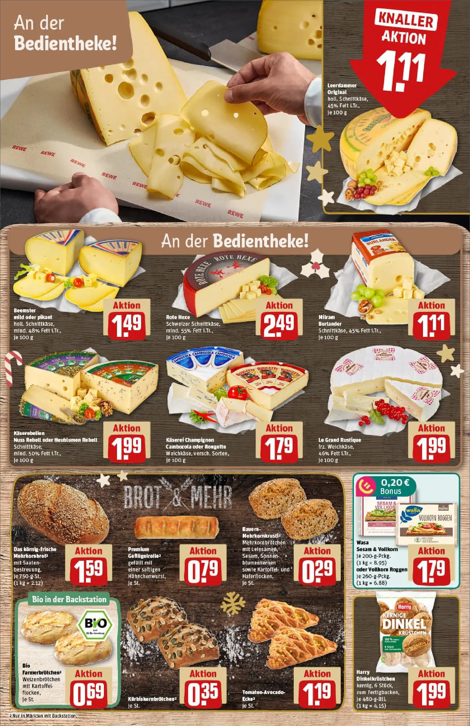 REWE Prospekt ab 15.12.2025 zum Blättern » Angebote | Seite: 13 | Produkte: Leerdammer, Milram, Brot