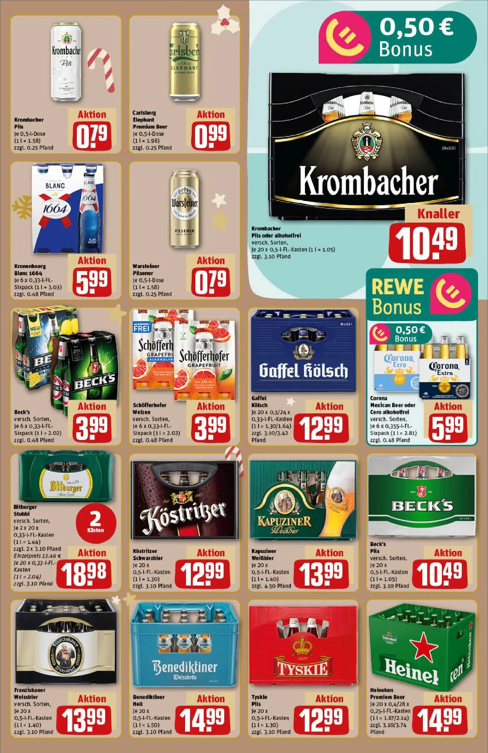 REWE Prospekt ab 15.12.2025 zum Blättern » Angebote | Seite: 21 | Produkte: Franziskaner, Pils, Benediktiner hell, Warsteiner