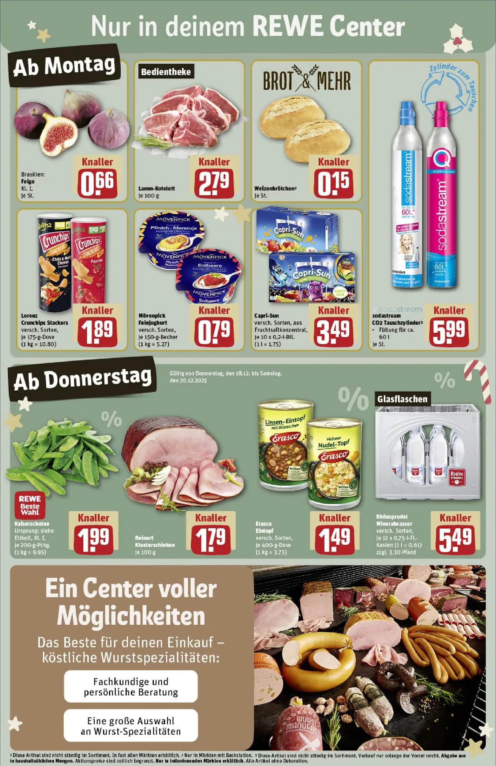 REWE Prospekt ab 15.12.2025 zum Blättern » Angebote | Seite: 7 | Produkte: Mineralwasser, Pfirsich, Lorenz crunchips, Rhonsprudel