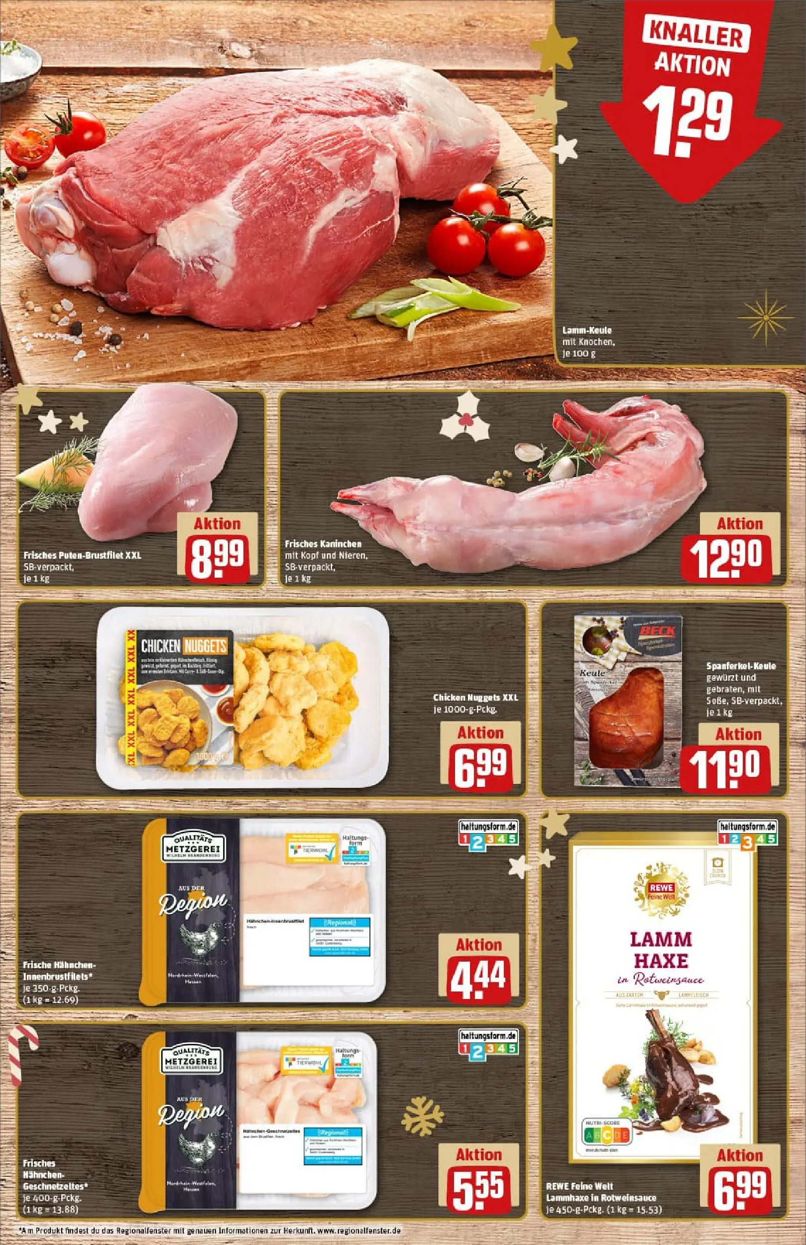REWE Prospekt ab 15.12.2025 zum Blättern » Angebote | Seite: 10 | Produkte: Lammkeule, Hahnchen, Kaninchen