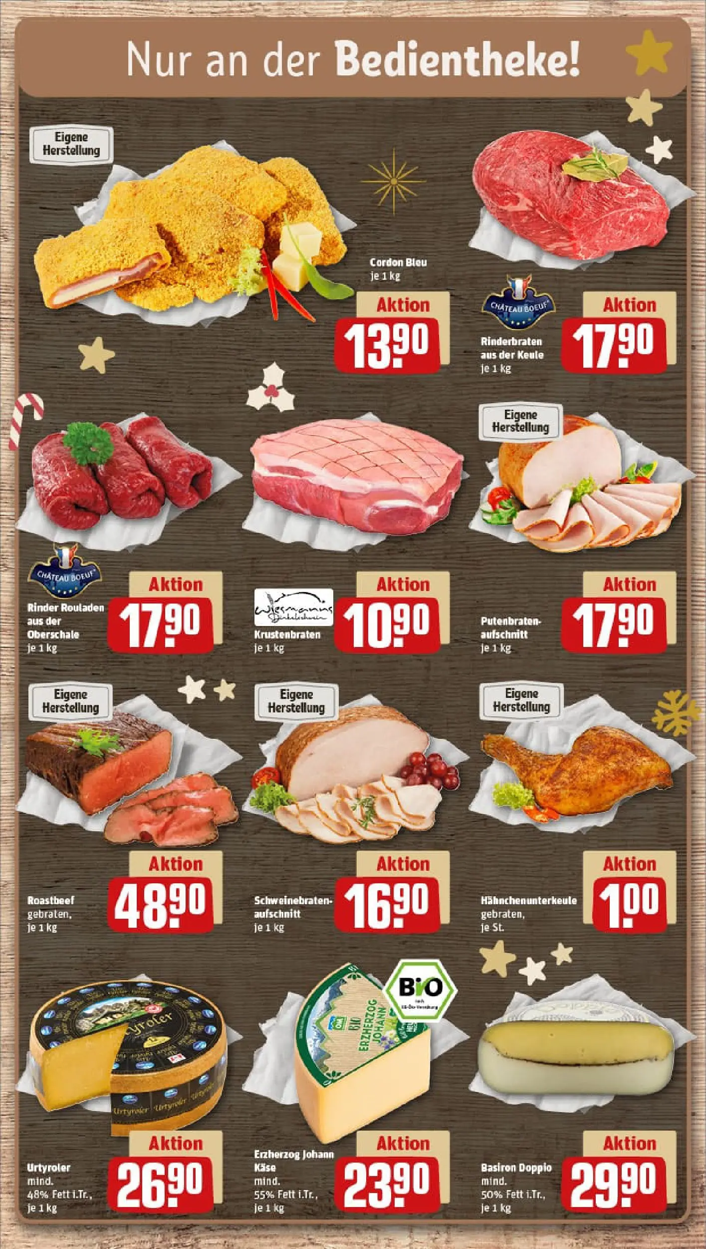 REWE Prospekt ab 15.12.2025 zum Blättern » Angebote | Seite: 10 | Produkte: Rinderbraten, Käse, Krustenbraten, Roastbeef