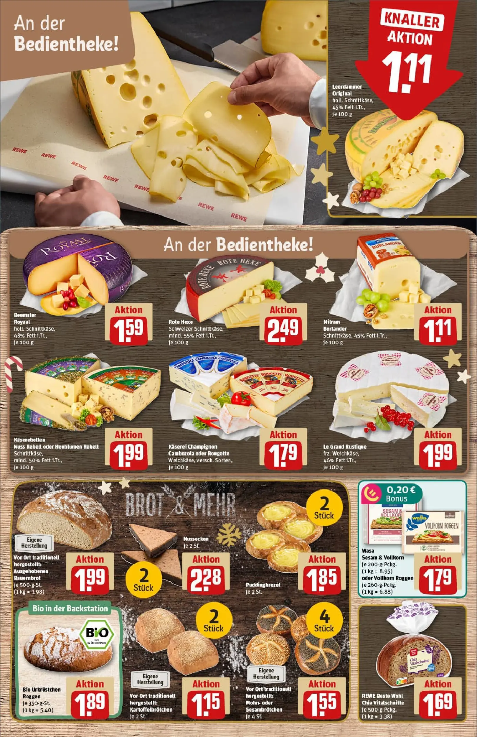 REWE Prospekt ab 15.12.2025 zum Blättern » Angebote | Seite: 13 | Produkte: Pudding, Leerdammer, Milram, Brot