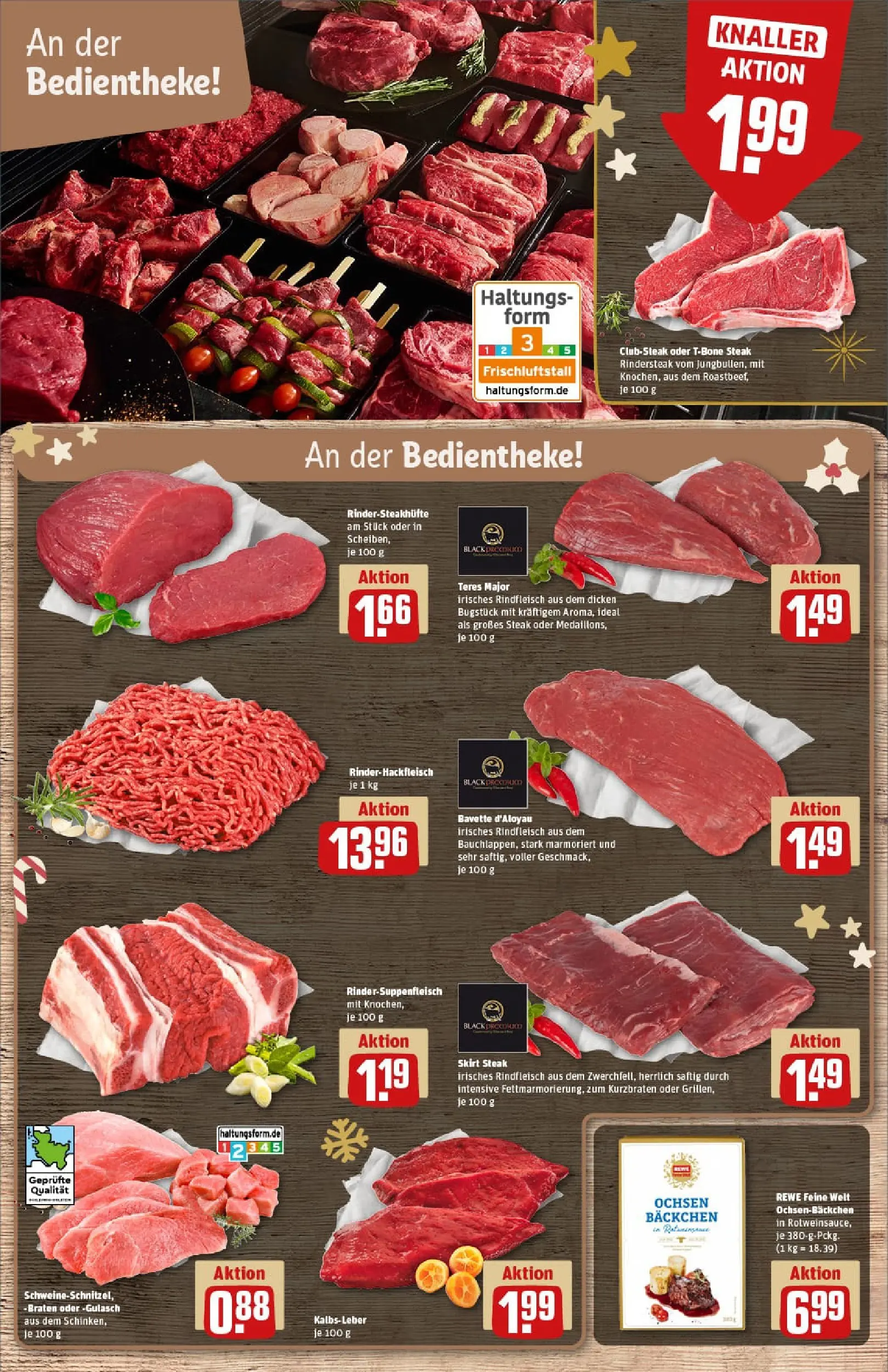 REWE Prospekt ab 15.12.2025 zum Blättern » Angebote | Seite: 11 | Produkte: Kalbsleber, Gulasch, Rindfleisch, Steak