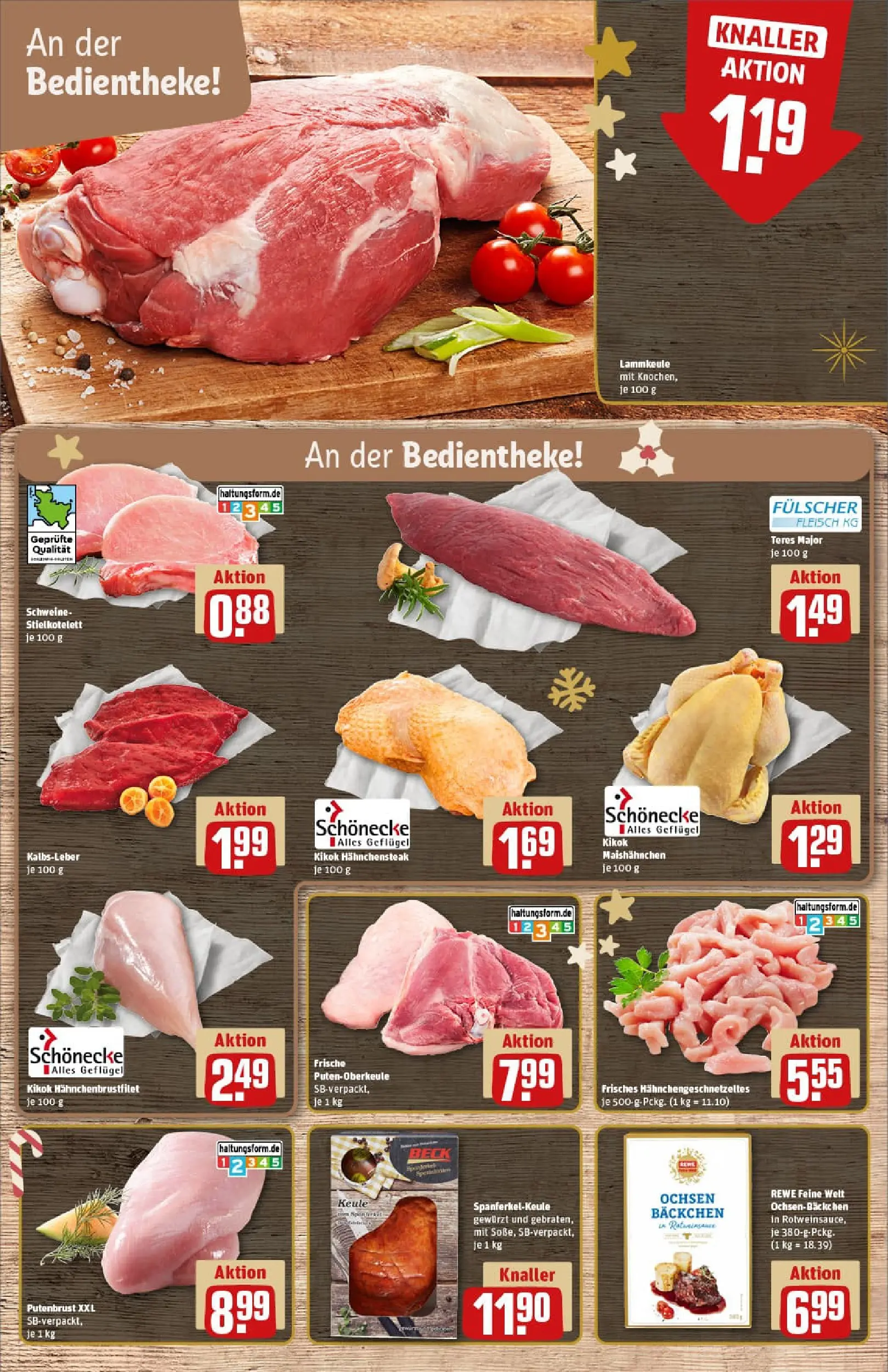REWE Prospekt ab 15.12.2025 zum Blättern » Angebote | Seite: 11 | Produkte: Lammkeule, Kalbsleber, Steak, Fleisch