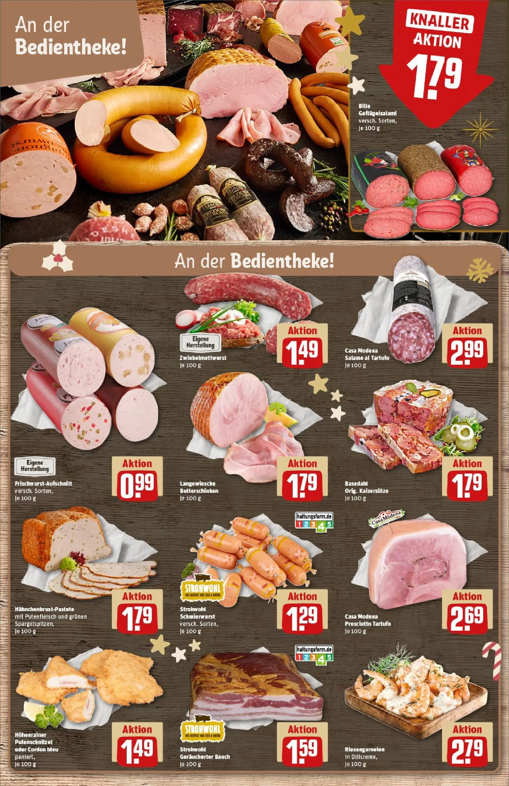 REWE Prospekt ab 15.12.2025 zum Blättern » Angebote | Seite: 14 | Produkte: Schnitzel, Putenschnitzel, Salami