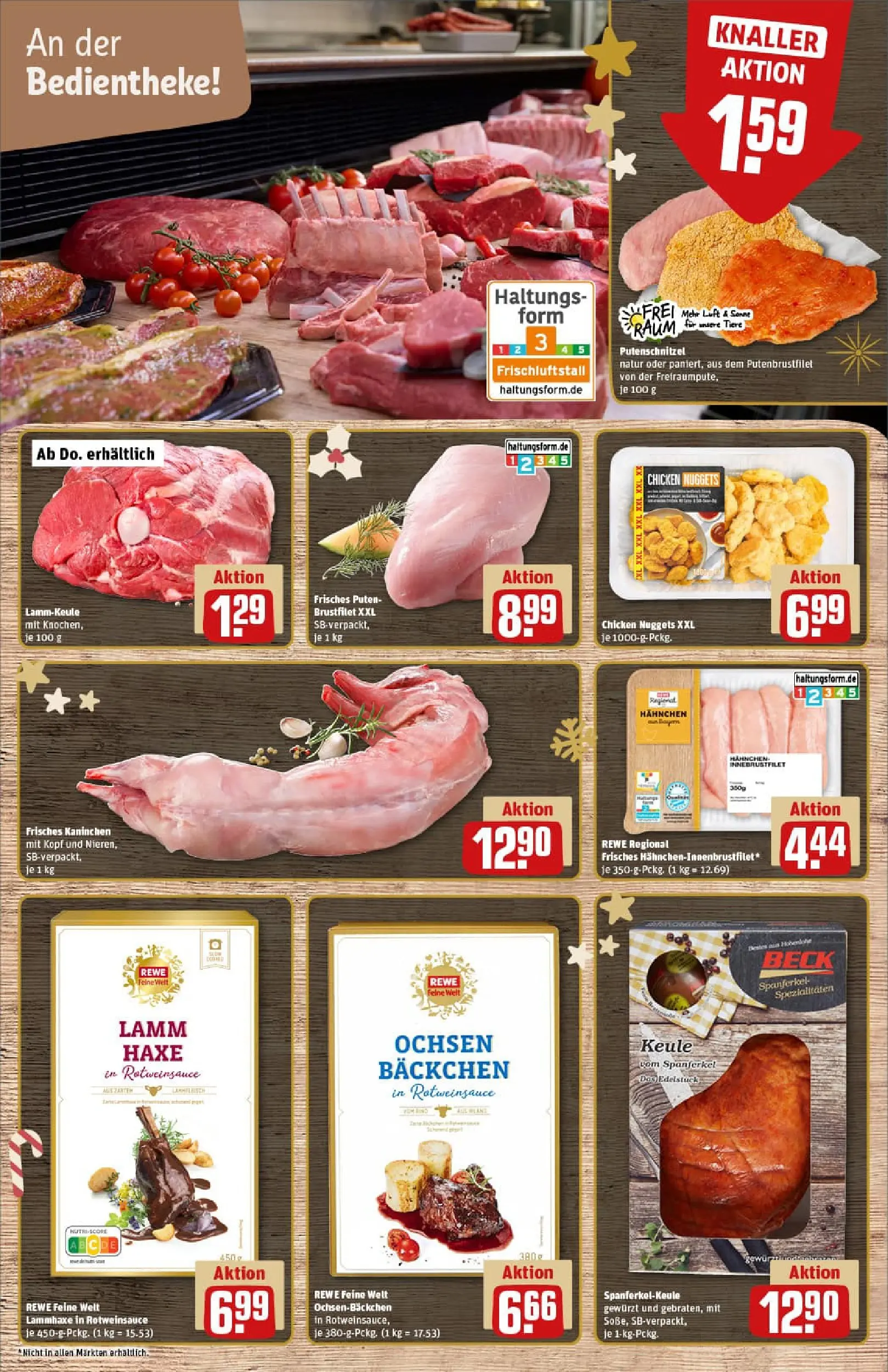REWE Prospekt ab 15.12.2025 zum Blättern » Angebote | Seite: 10 | Produkte: Lammkeule, Hahnchen, Kaninchen, Putenschnitzel