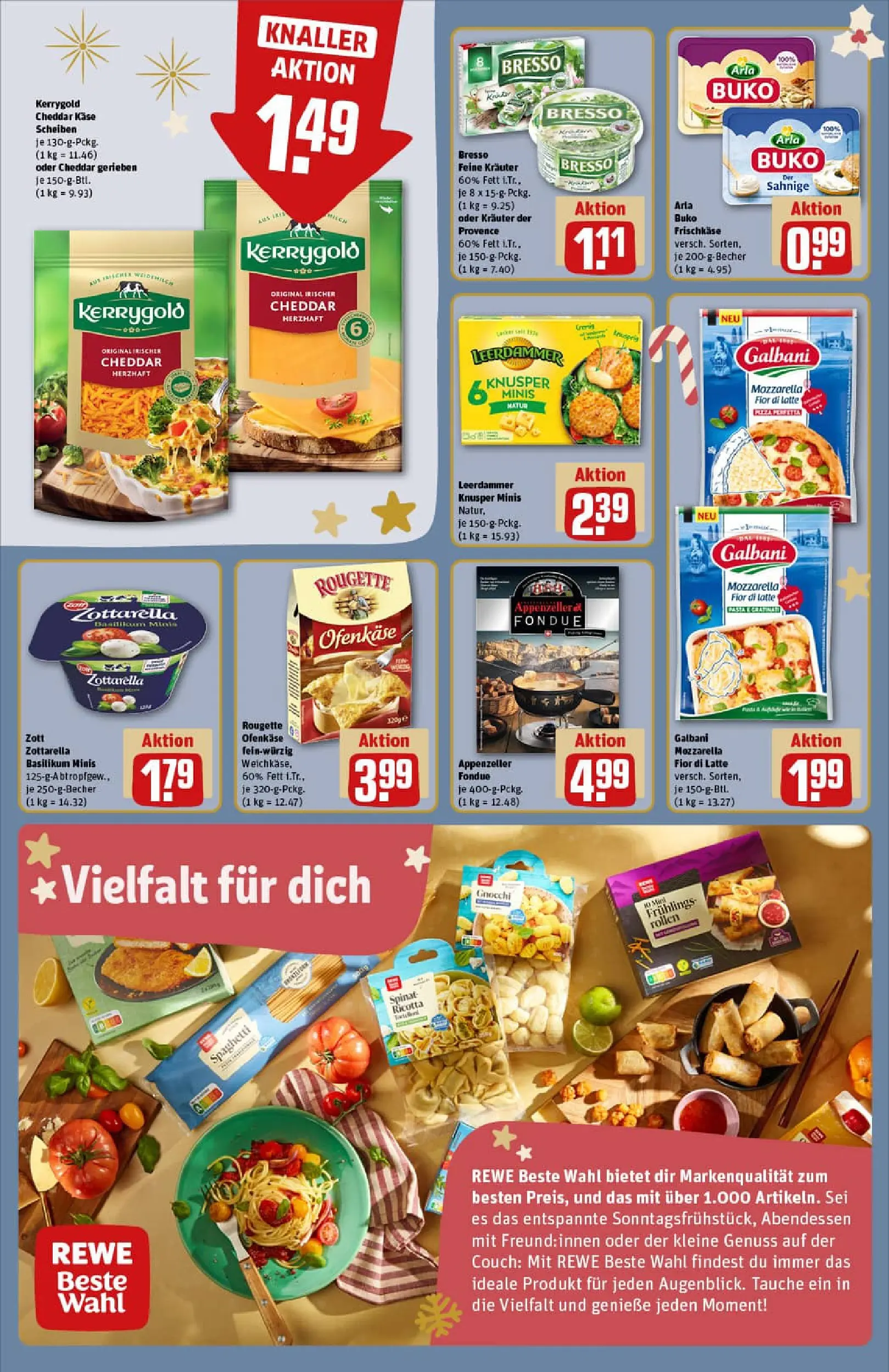 REWE Prospekt ab 15.12.2025 zum Blättern » Angebote | Seite: 14 | Produkte: Couch, Mozzarella, Arla buko, Frischkase