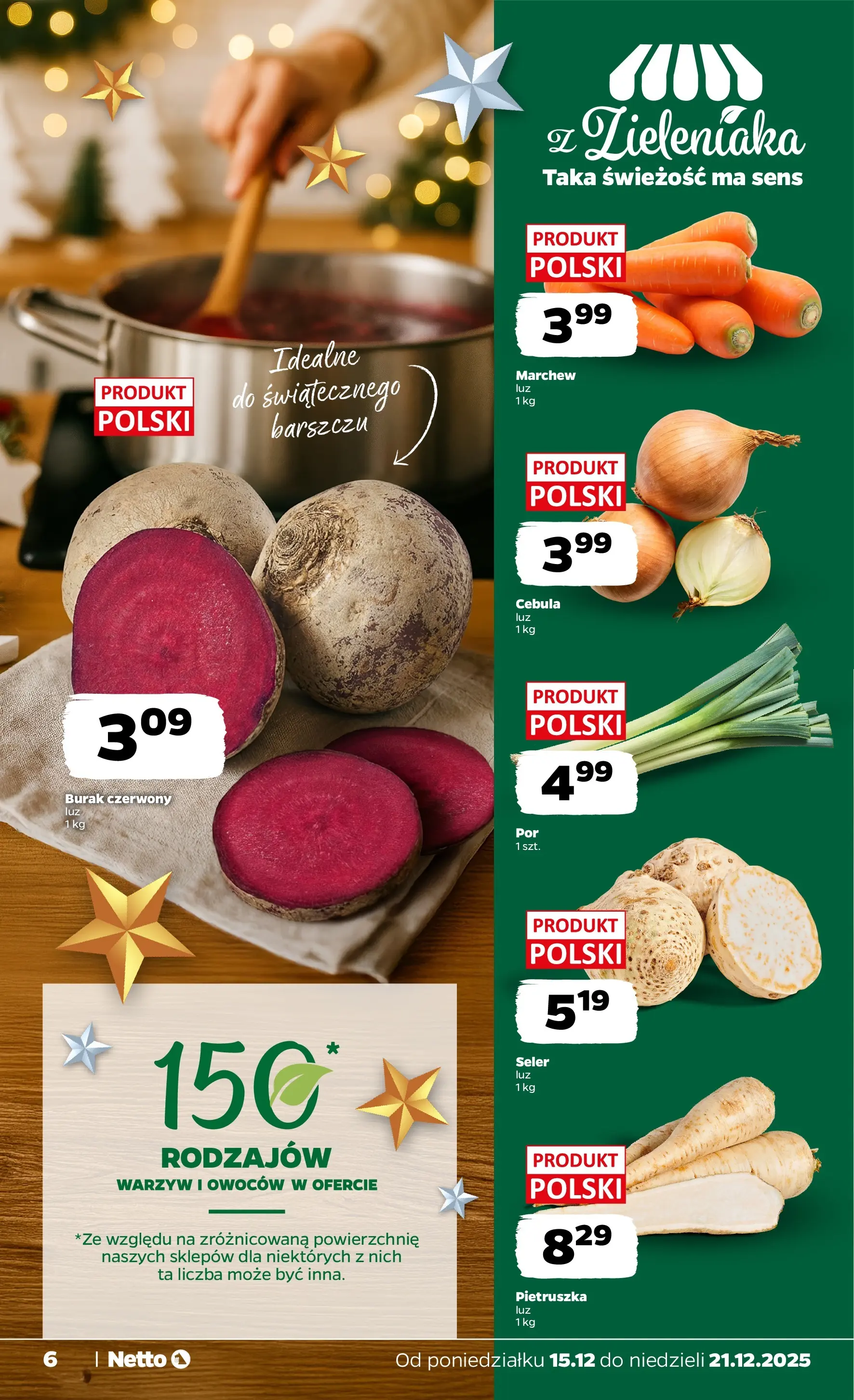 Netto gazetka - Spożywcza od 15.12.2025 - Aktualne promocje | Strona: 6 | Produkty: Burak, Pietruszka