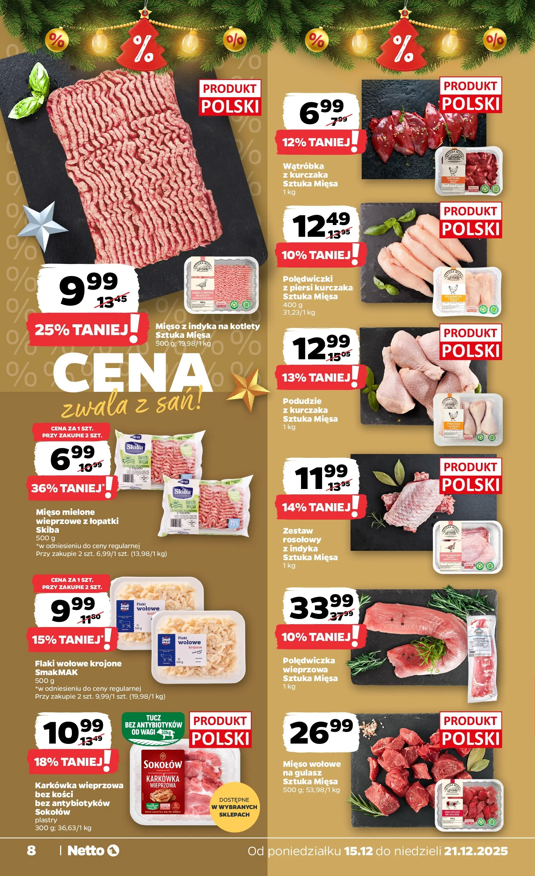 Netto gazetka - Spożywcza od 15.12.2025 - Aktualne promocje | Strona: 8 | Produkty: Karkówka, Karkówka wieprzowa, Mięso, Podudzie z kurczaka