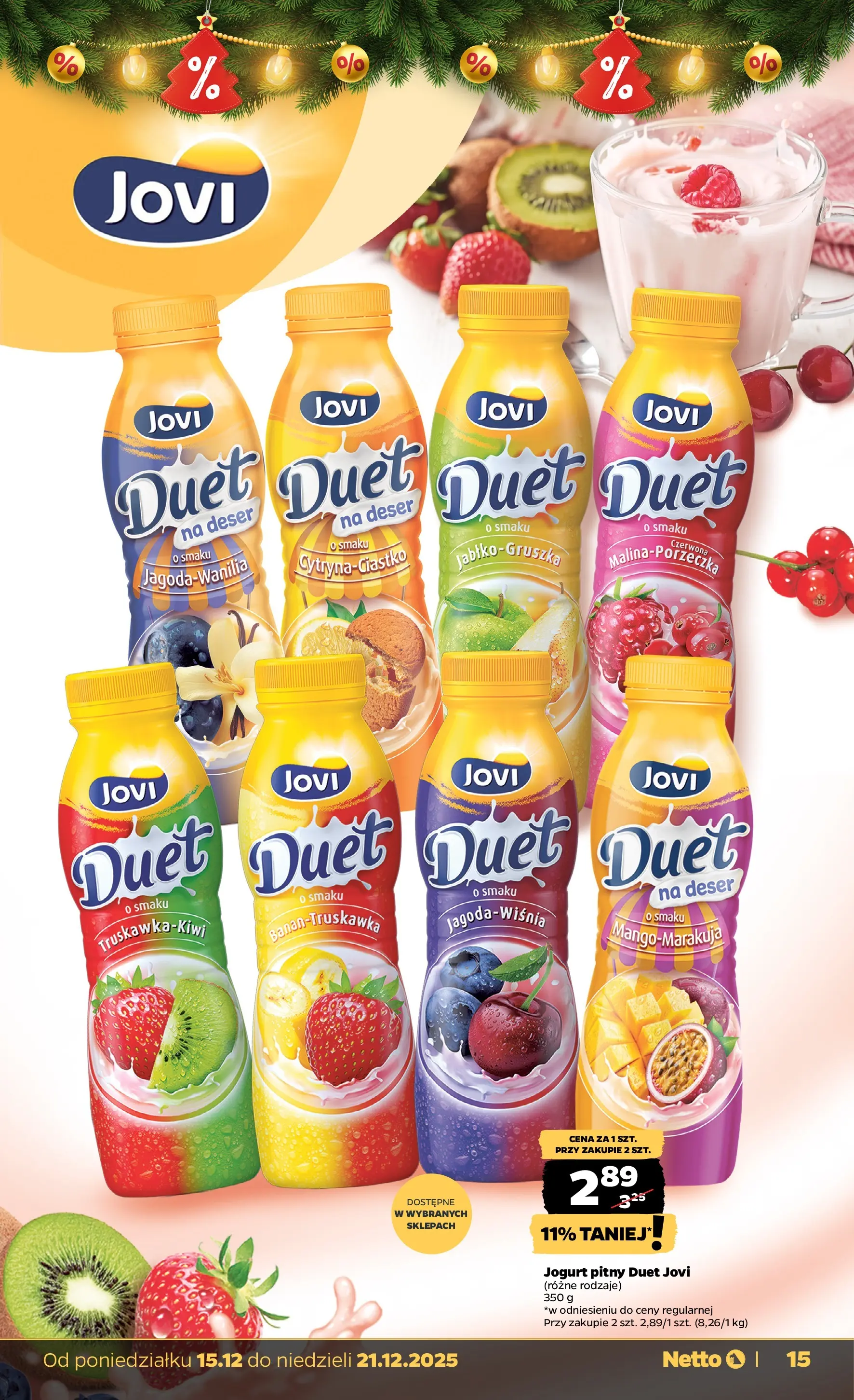 Netto gazetka - Spożywcza od 15.12.2025 - Aktualne promocje | Strona: 15 | Produkty: Jogurt pitny, Jogurt