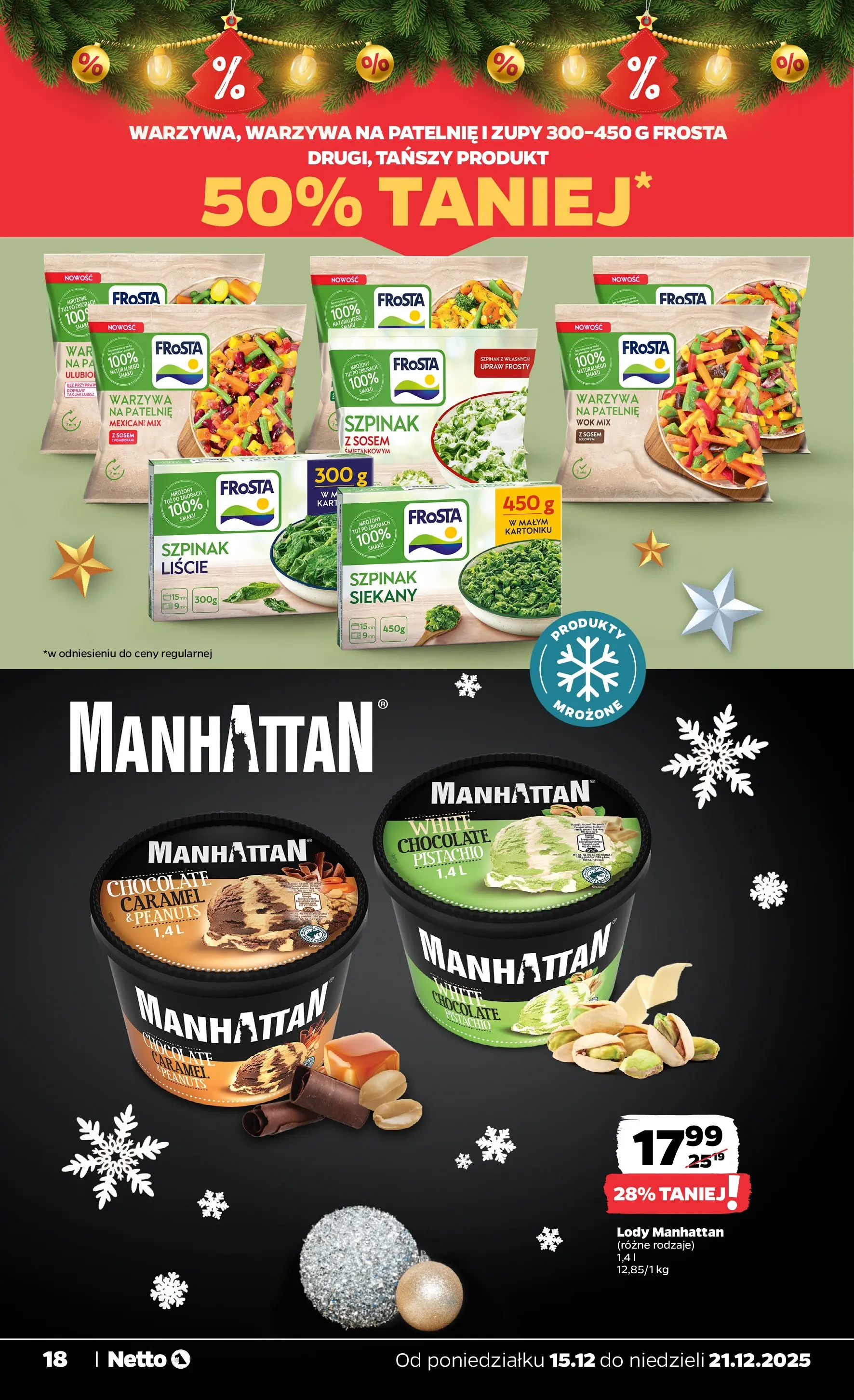 Netto gazetka - Spożywcza od 15.12.2025 - Aktualne promocje | Strona: 18 | Produkty: Warzywa na patelnie, Szpinak, Patelnie, Warzywa