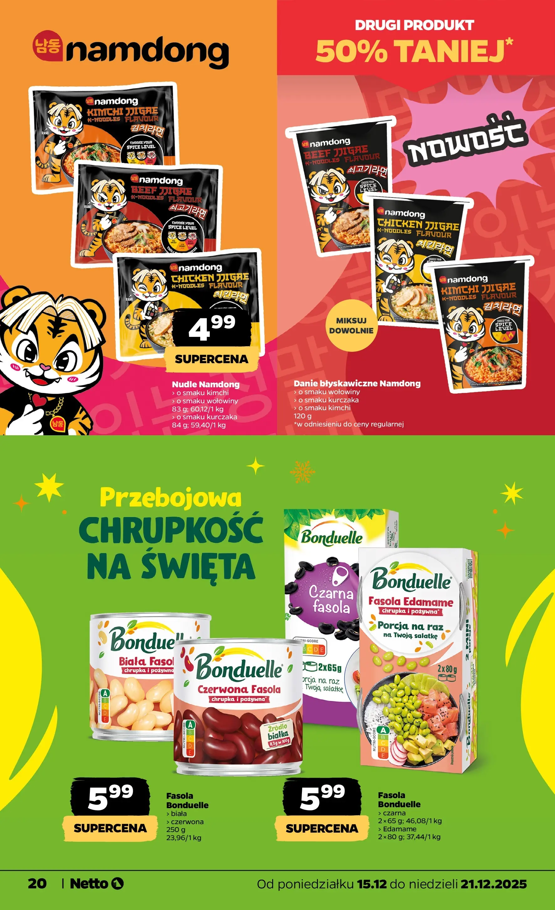 Netto gazetka - Spożywcza od 15.12.2025 - Aktualne promocje | Strona: 20 | Produkty: Kimchi, Czarna fasola