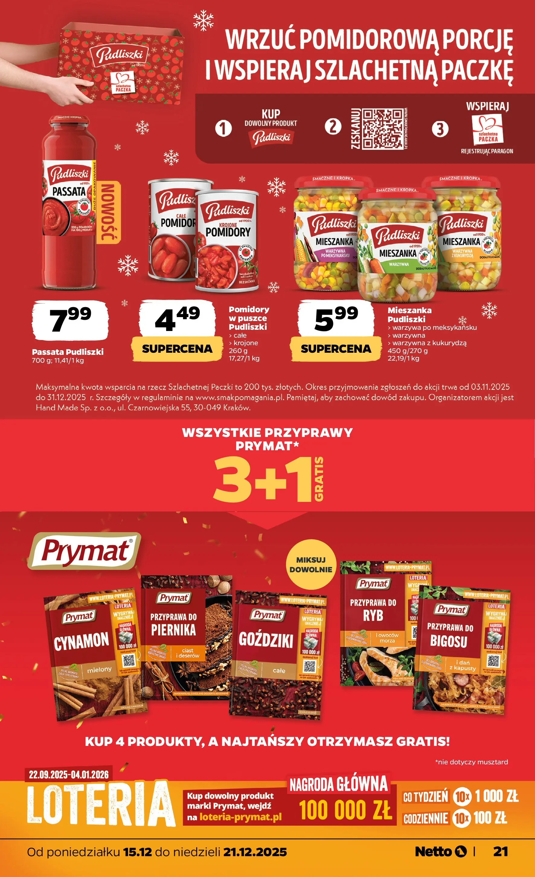 Netto gazetka - Spożywcza od 15.12.2025 - Aktualne promocje | Strona: 21 | Produkty: Goździki, Pączki, Pomidory w puszce, Przyprawy