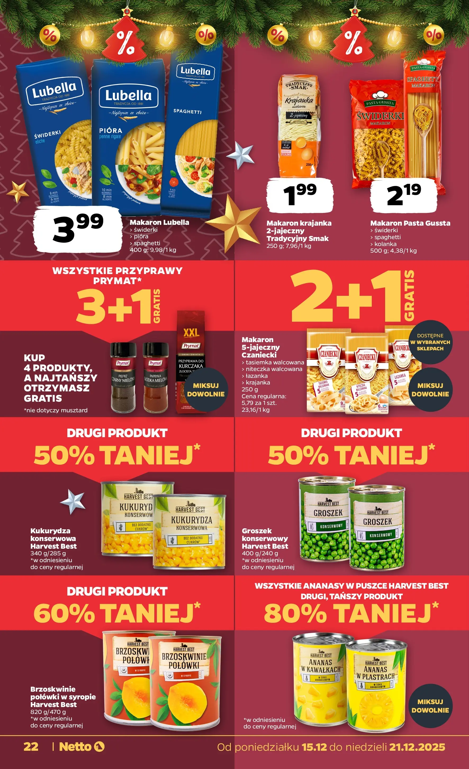 Netto gazetka - Spożywcza od 15.12.2025 - Aktualne promocje | Strona: 22 | Produkty: Penne, Papryka, Makaron, Pieprz