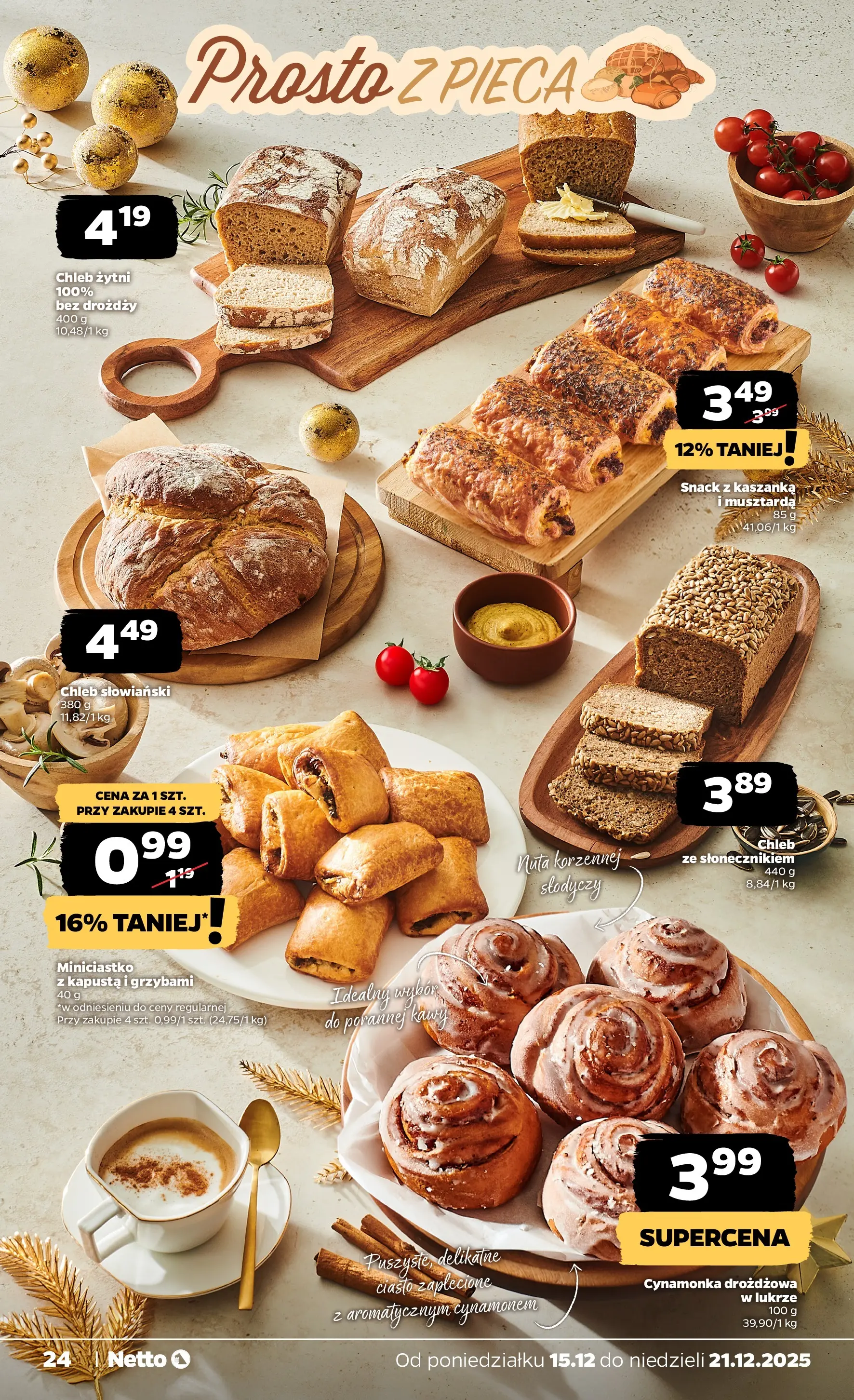 Netto gazetka - Spożywcza od 15.12.2025 - Aktualne promocje | Strona: 24 | Produkty: Kapusta, Chleb żytni, Musztarda, Chleb