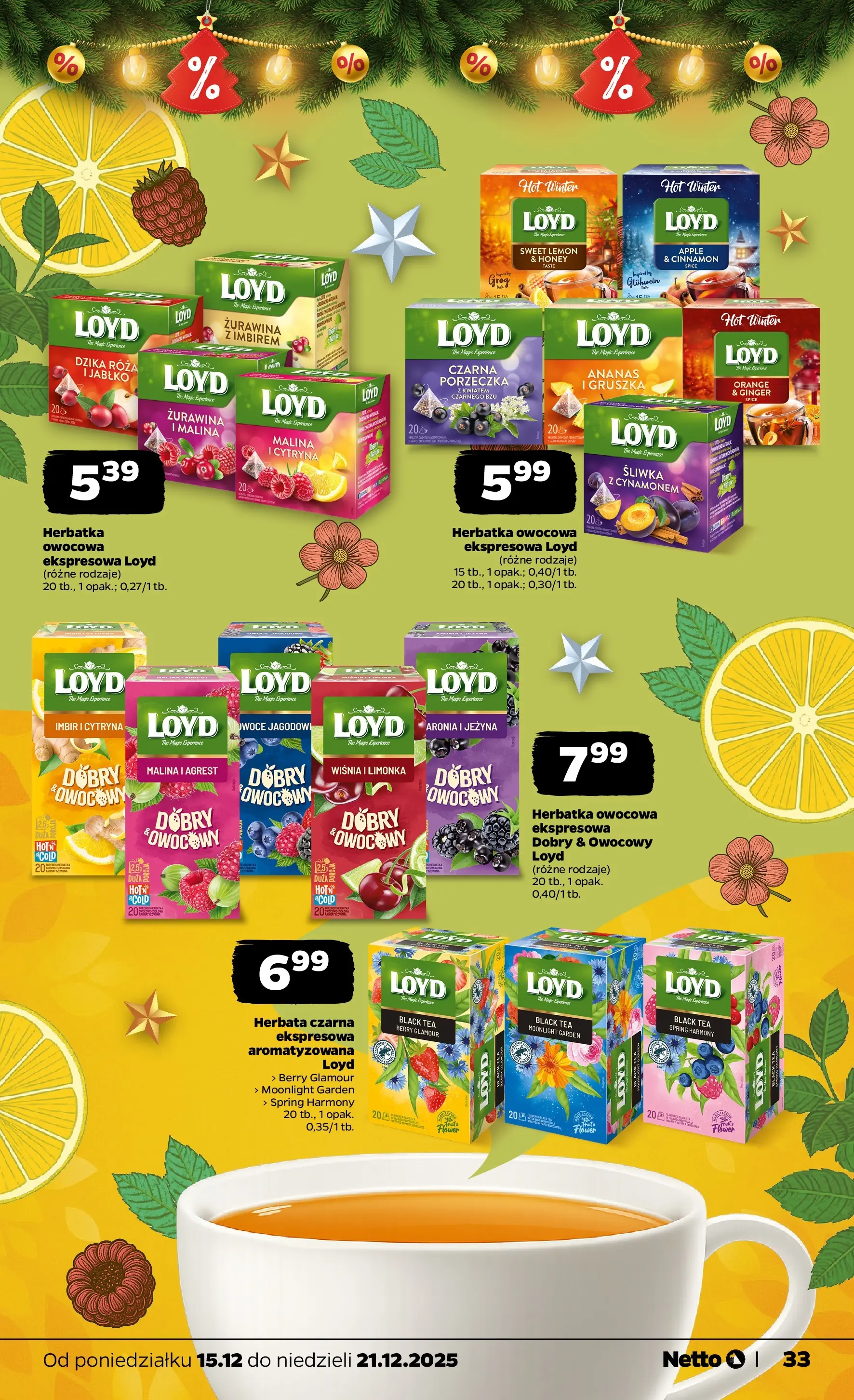Netto gazetka - Spożywcza od 15.12.2025 - Aktualne promocje | Strona: 33 | Produkty: Cytryna, Malina, Żurawina, Ananas