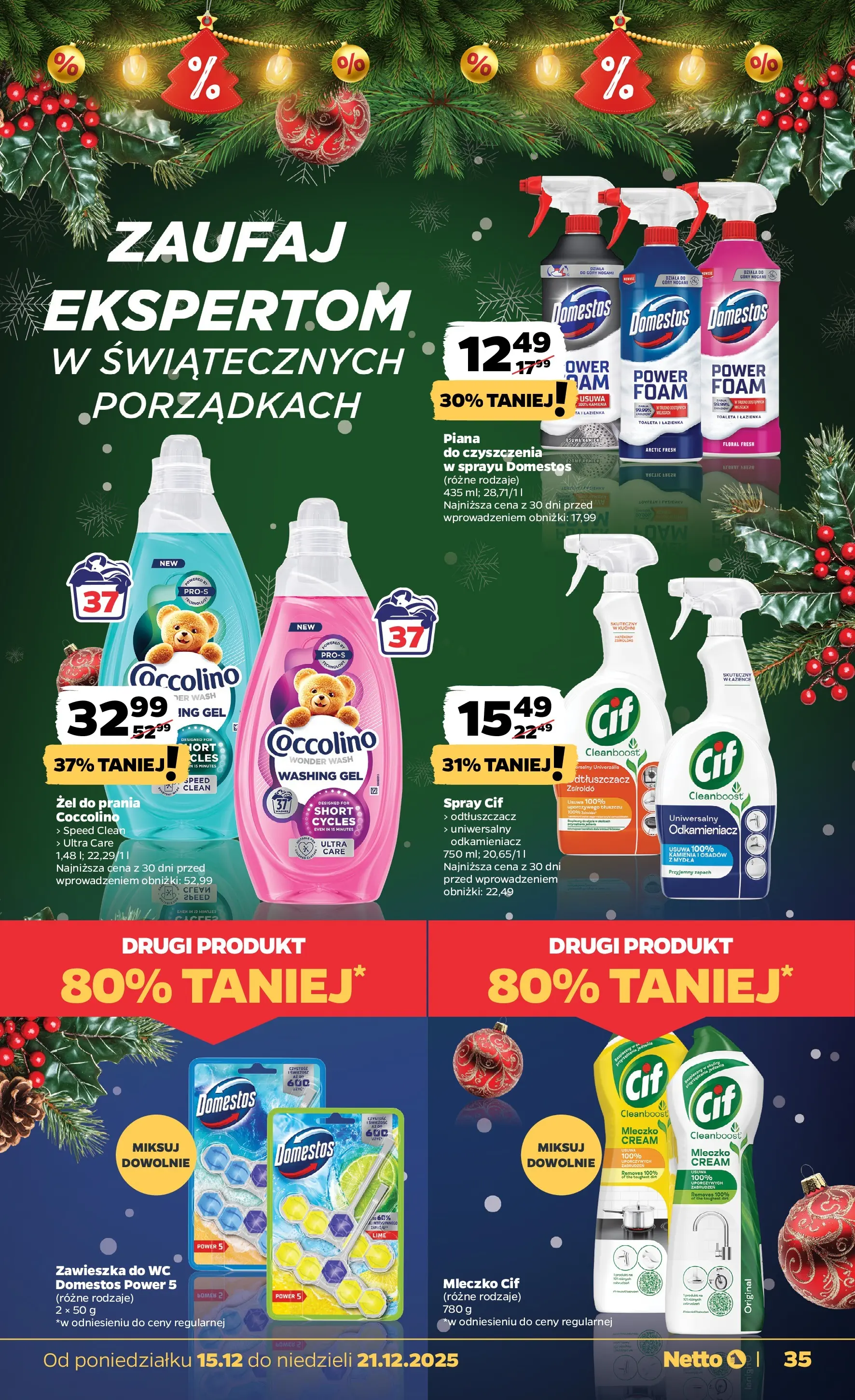 Netto gazetka - Spożywcza od 15.12.2025 - Aktualne promocje | Strona: 35 | Produkty: Coccolino, Toaleta, Domestos, Zapach