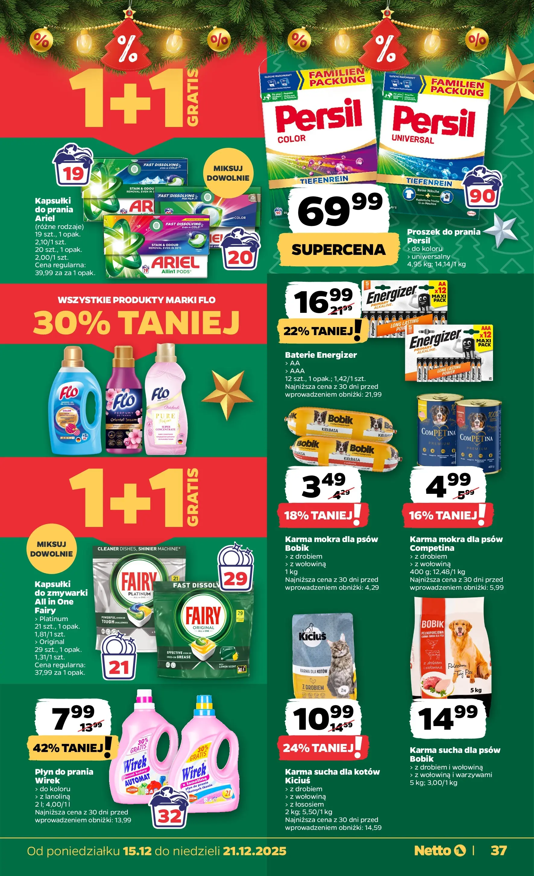 Netto gazetka - Spożywcza od 15.12.2025 - Aktualne promocje | Strona: 37 | Produkty: Kiełbasa, Ariel, Perfumy, Karma dla kotów