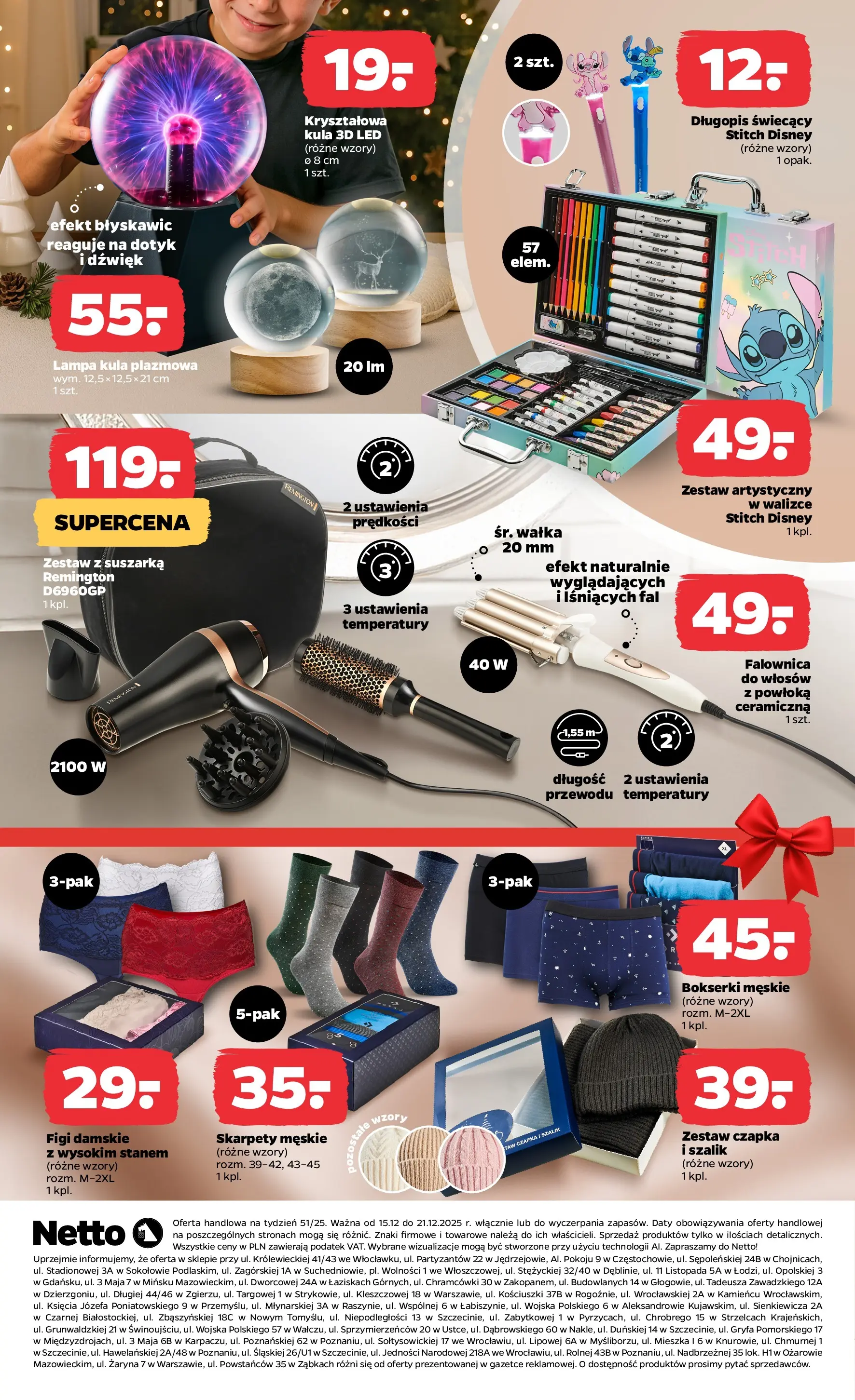 Netto gazetka - Spożywcza od 15.12.2025 - Aktualne promocje | Strona: 42 | Produkty: Skarpety, Czapka, Suszarka, Skarpety męskie